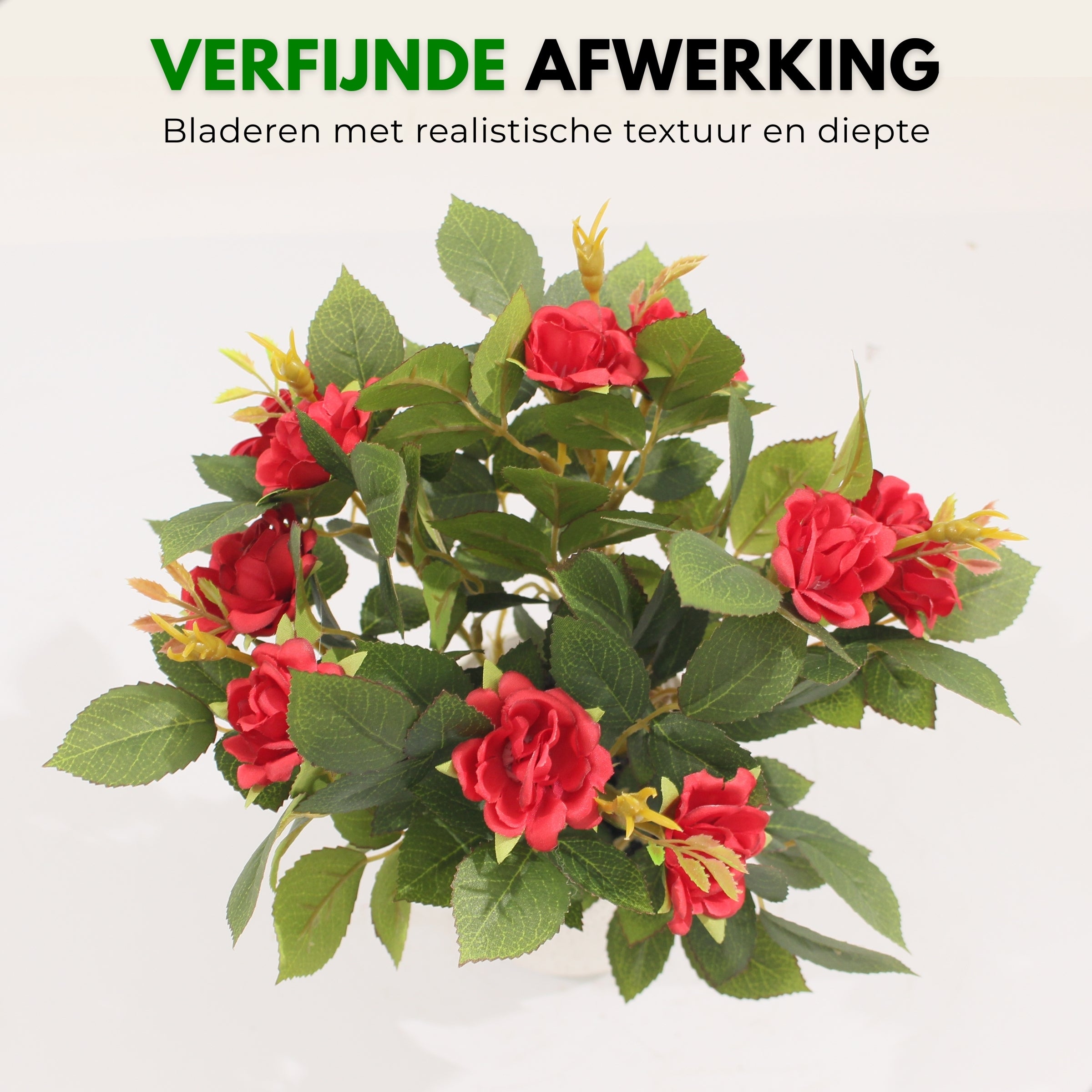 Boncy® Premium Kunstplant | Rozenstruik Rosa 25 cm