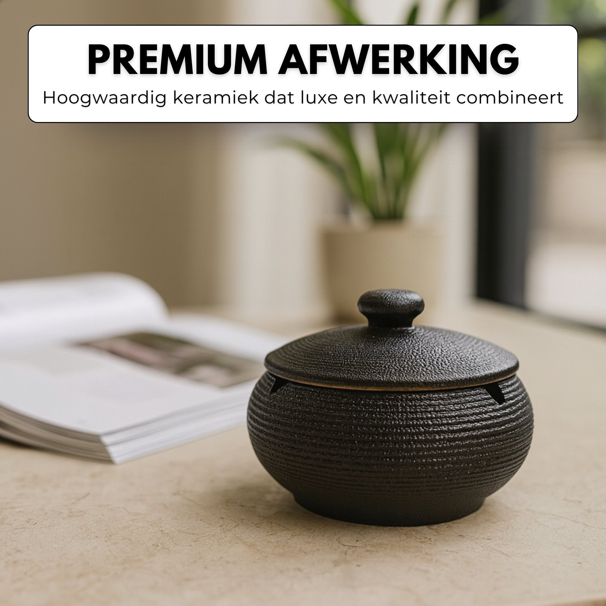 Boncy® Asbak met Deksel | Keramiek Zen