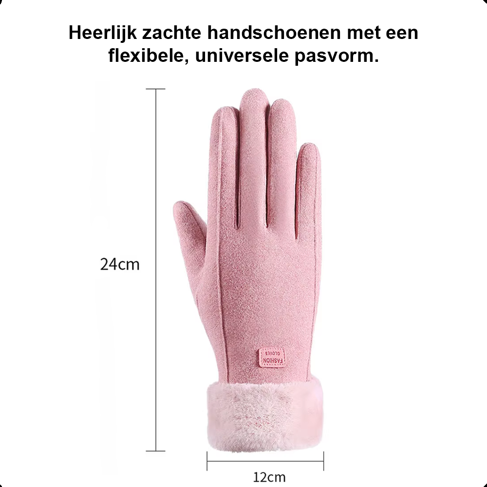 Dames Fluffy Handschoenen Met Touchscreen | Roze