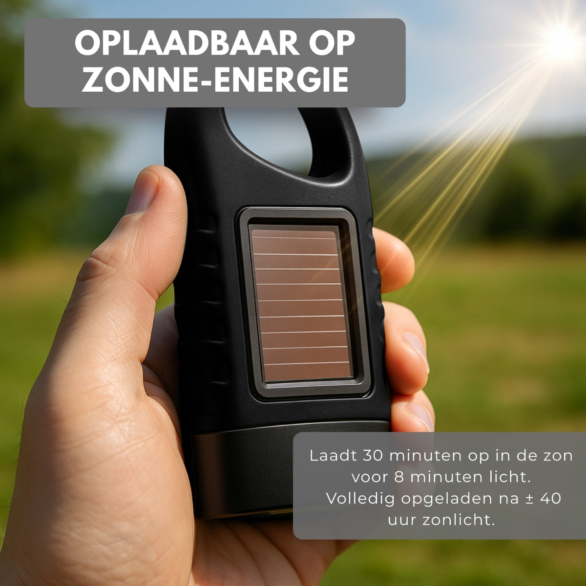 Boncy® Opwindbare LED Zaklamp | Zwart