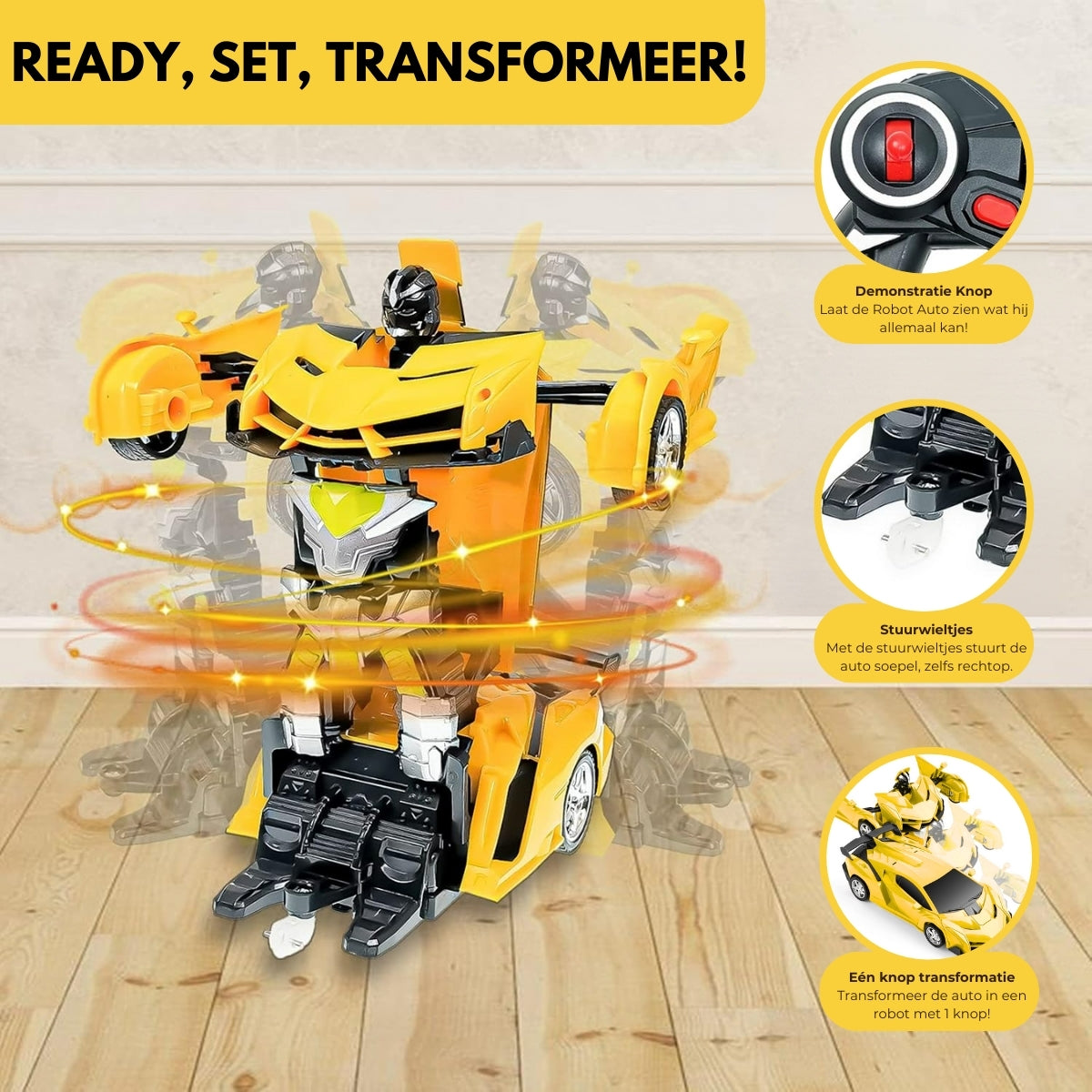 Bestuurbare Transformer Auto | Lambo Geel