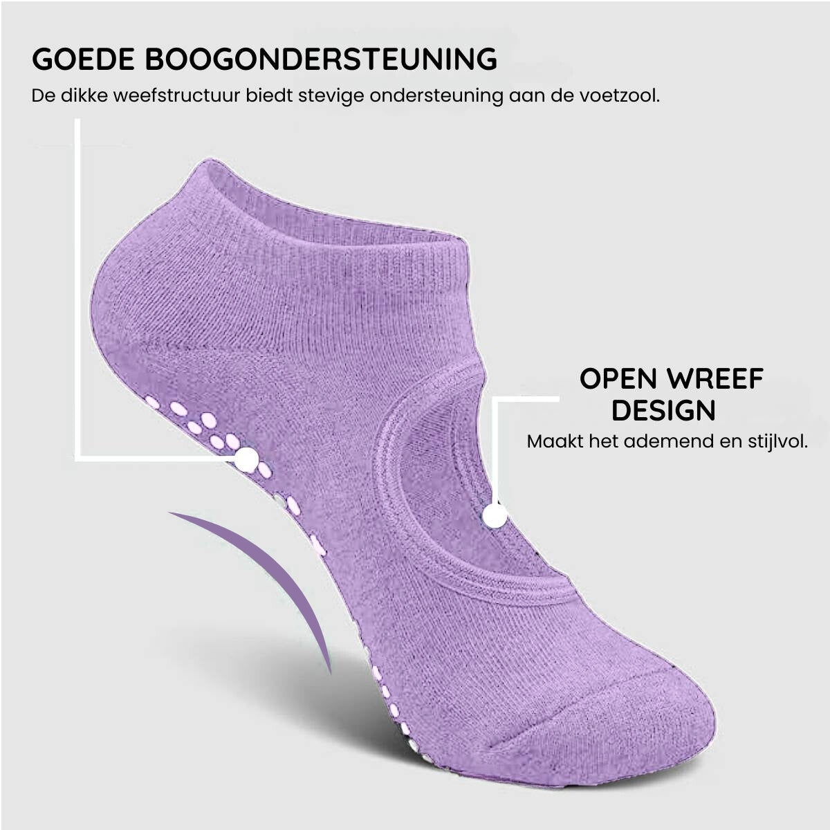 2-Pack Antislip Yoga Sokken | Abrikoos & Paars