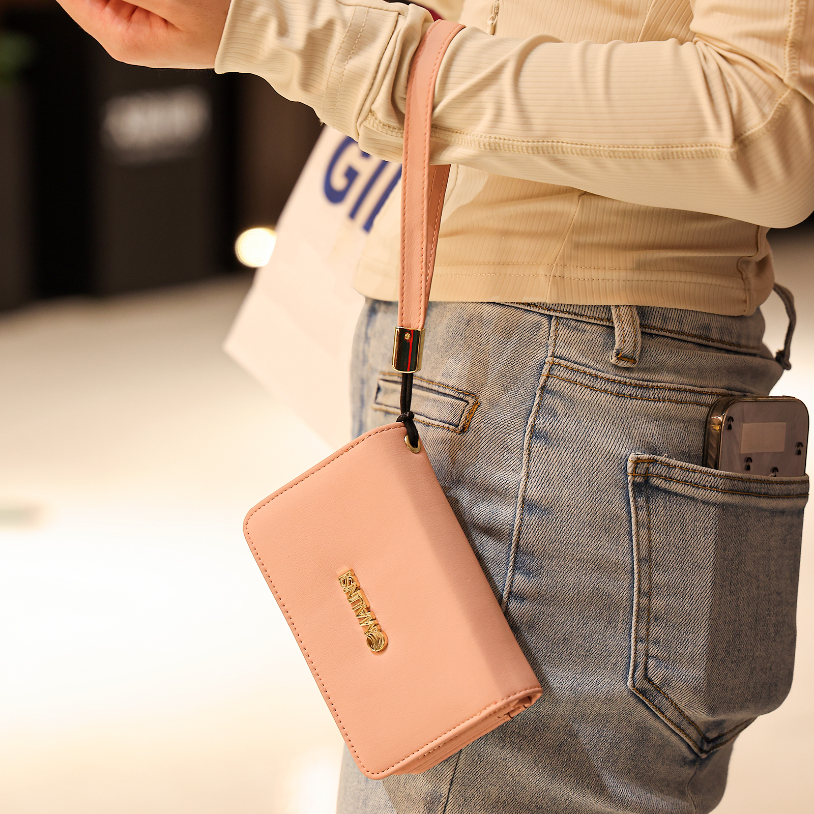 Portemonnee Dames | Roze Leaf