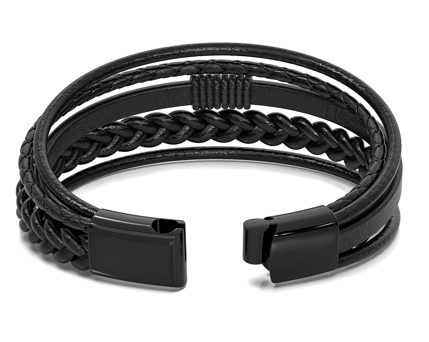 Luxe Leren Armband | Zwart