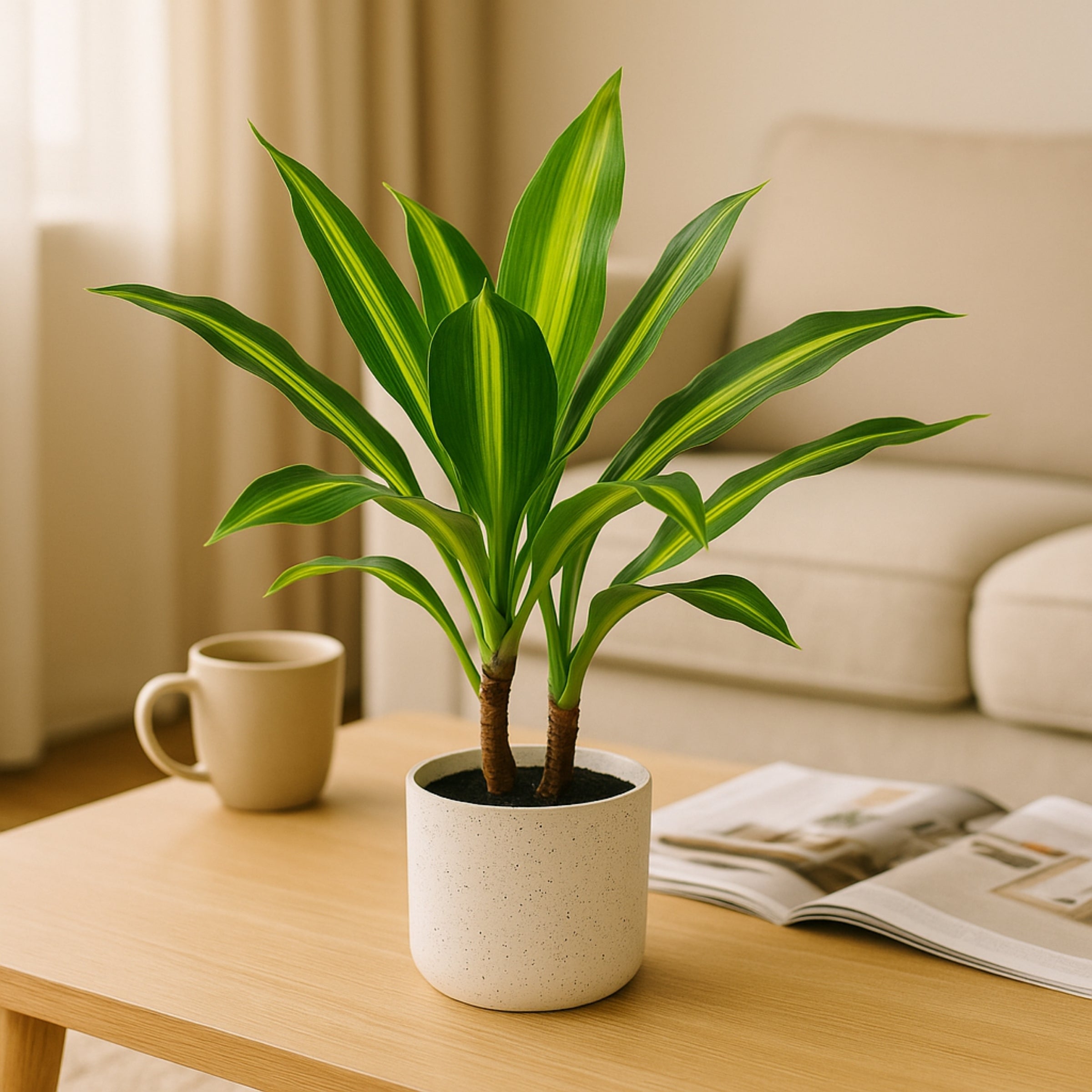 Boncy® Premium Kunstplant | Tropische Dracaena Lemon Lime 40 cm