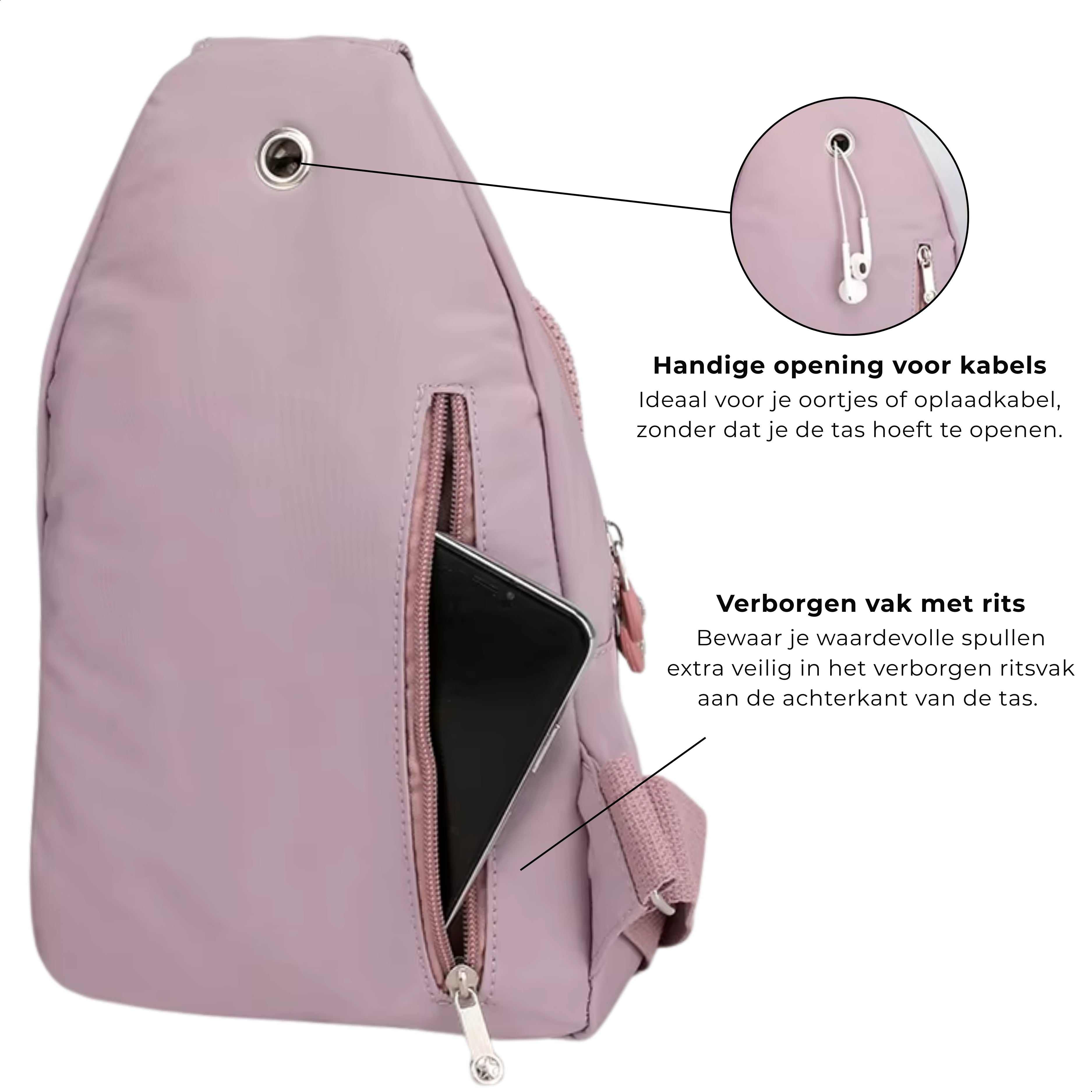 Boncy® Crossbody Schoudertas | Roze