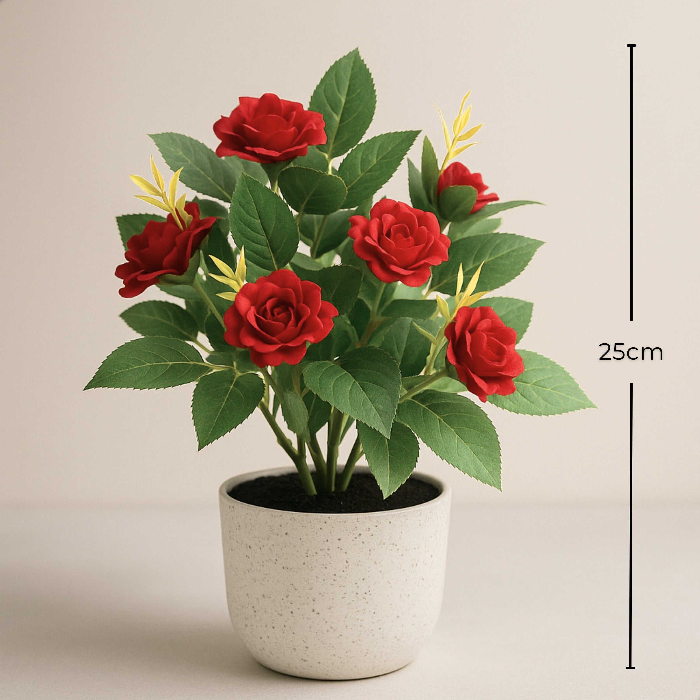 Boncy® Premium Kunstplant | Rozenstruik Rosa 25 cm
