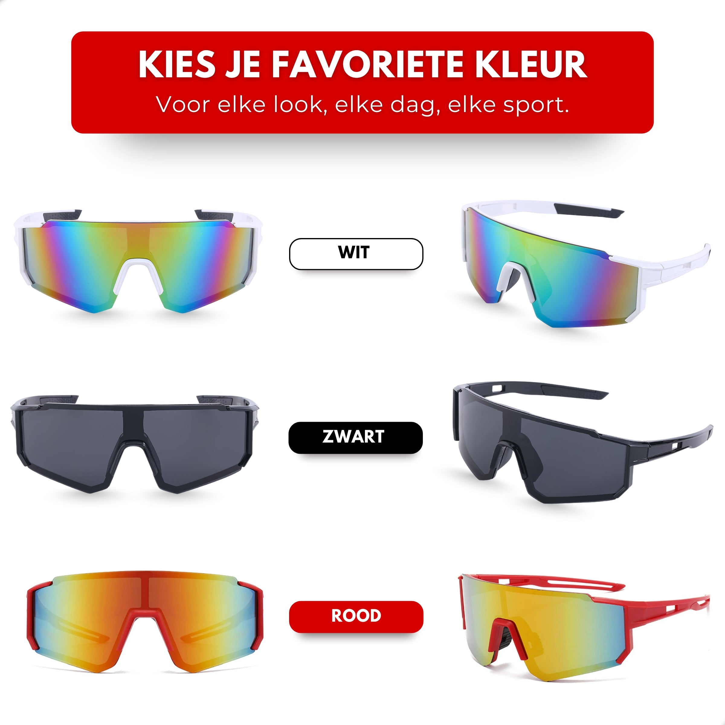 Boncy® Cyclone Zonnebrillen | 3-Pack