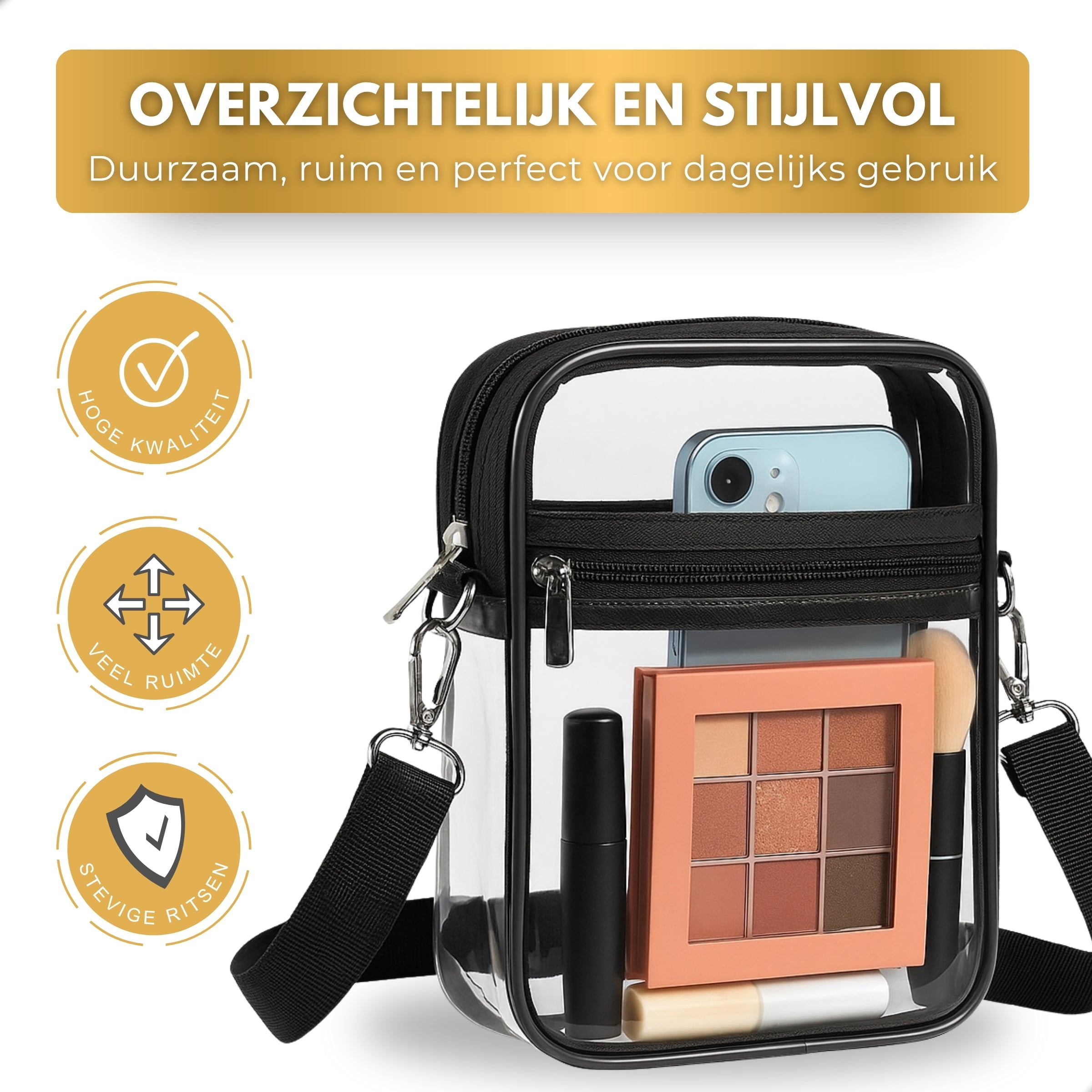 Boncy® Crossbody Schoudertas | Transparant