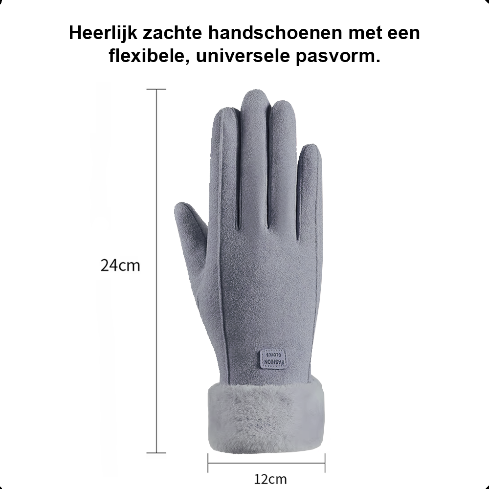 Dames Fluffy Handschoenen Met Touchscreen | Grijs