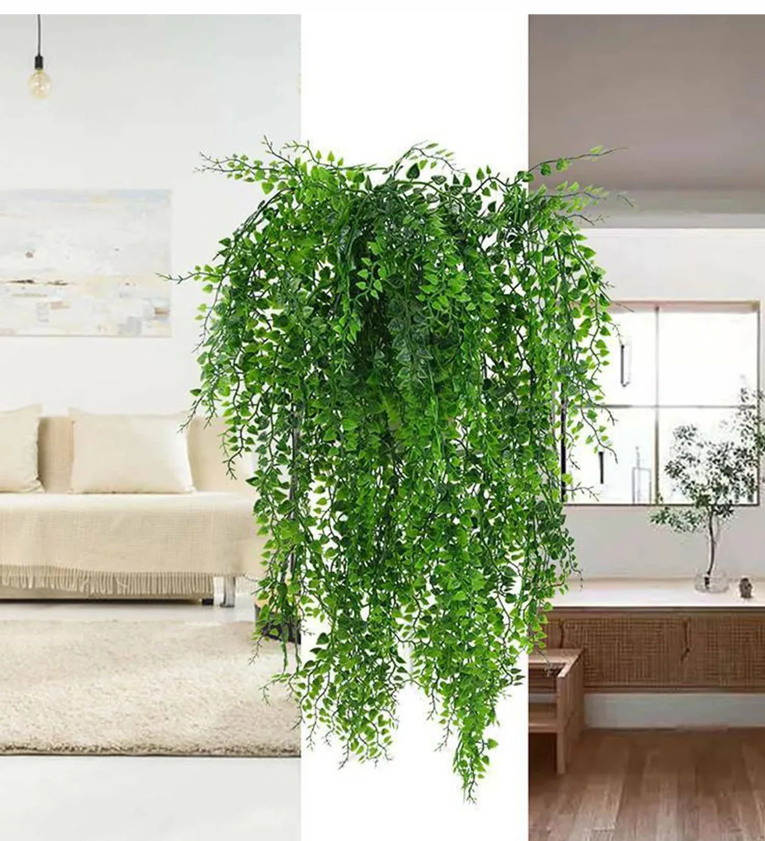 Premium Kunstplant | Hangplant Groen | 2 Stuks