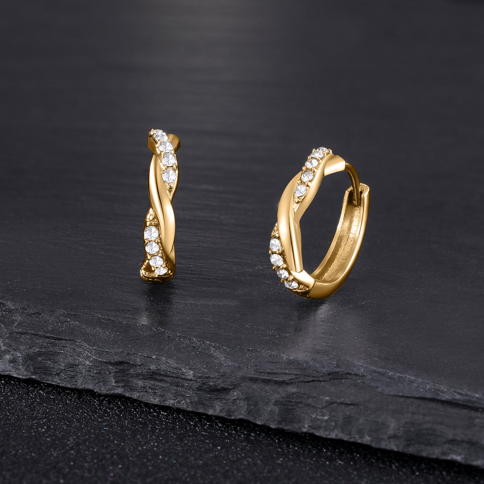 Oorbellen Dames Gevlochten | Goud Plated RVS