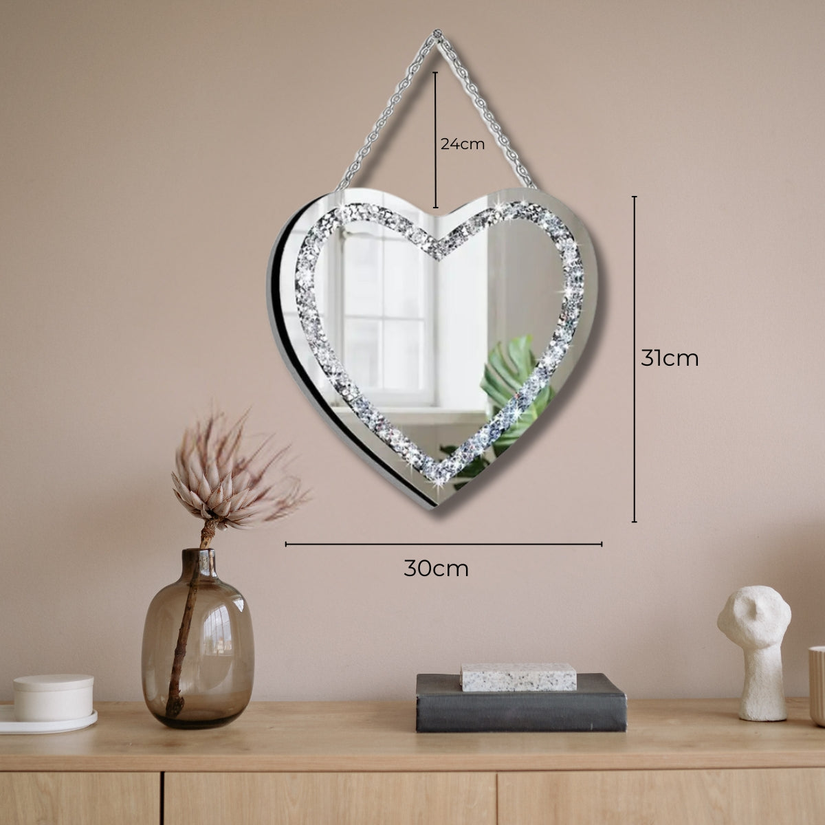 Hart Spiegel Met Diamanten