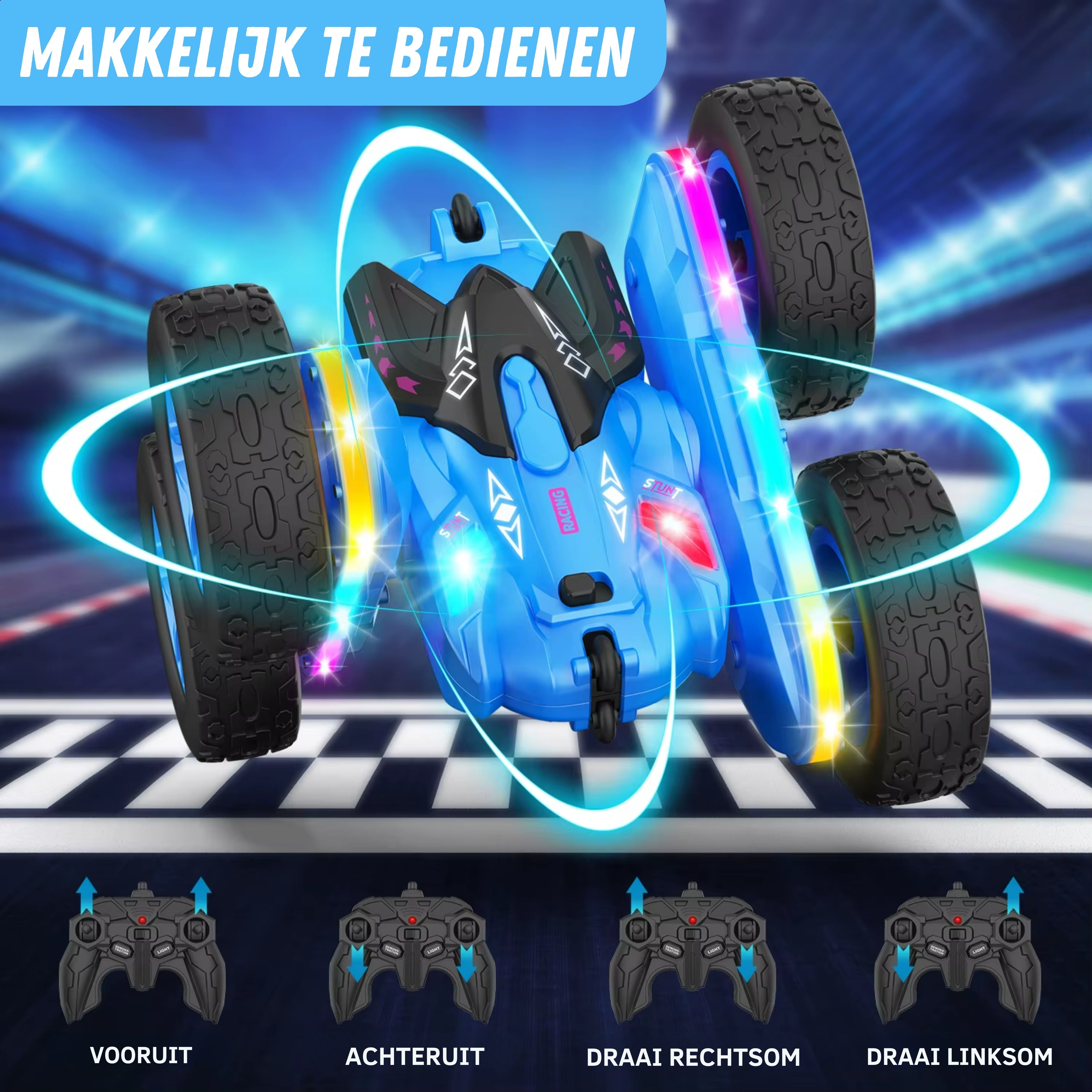 Bestuurbare Stunt Auto | Blauw