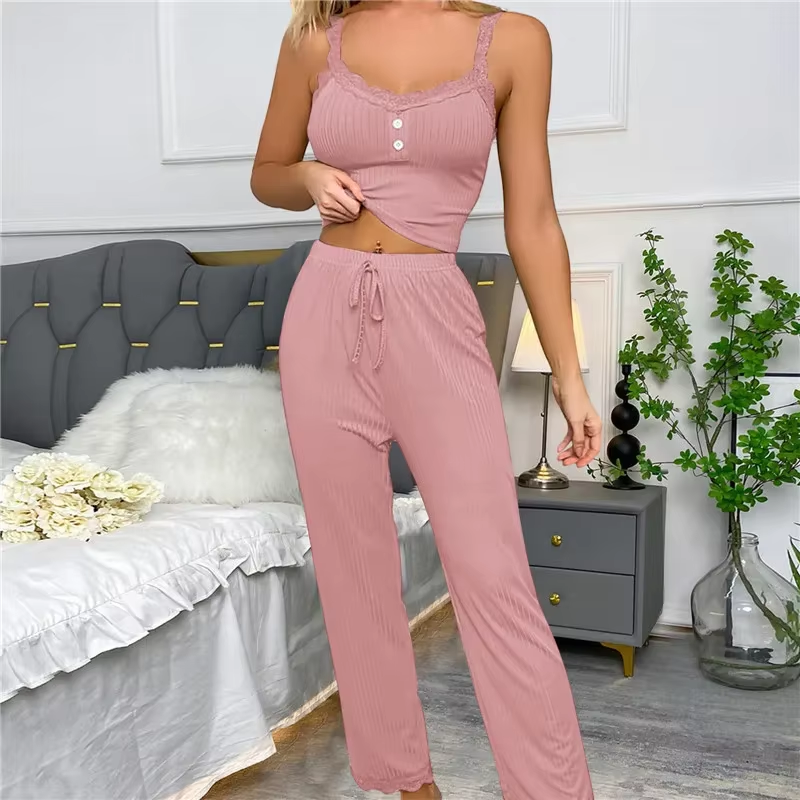 Pyjama Set Dames | Hemd en Broek | Roze