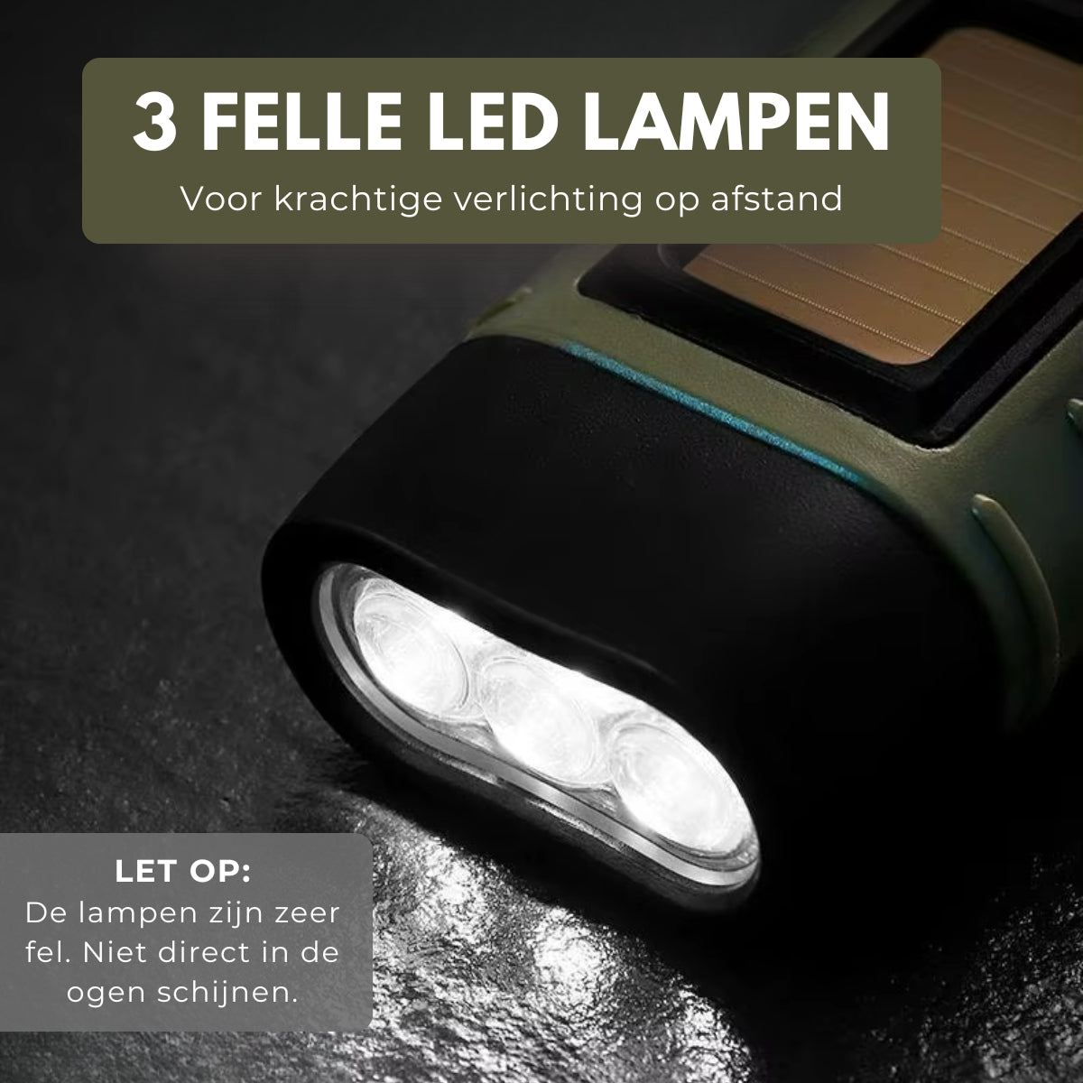 Boncy® Opwindbare LED Zaklamp | Groen