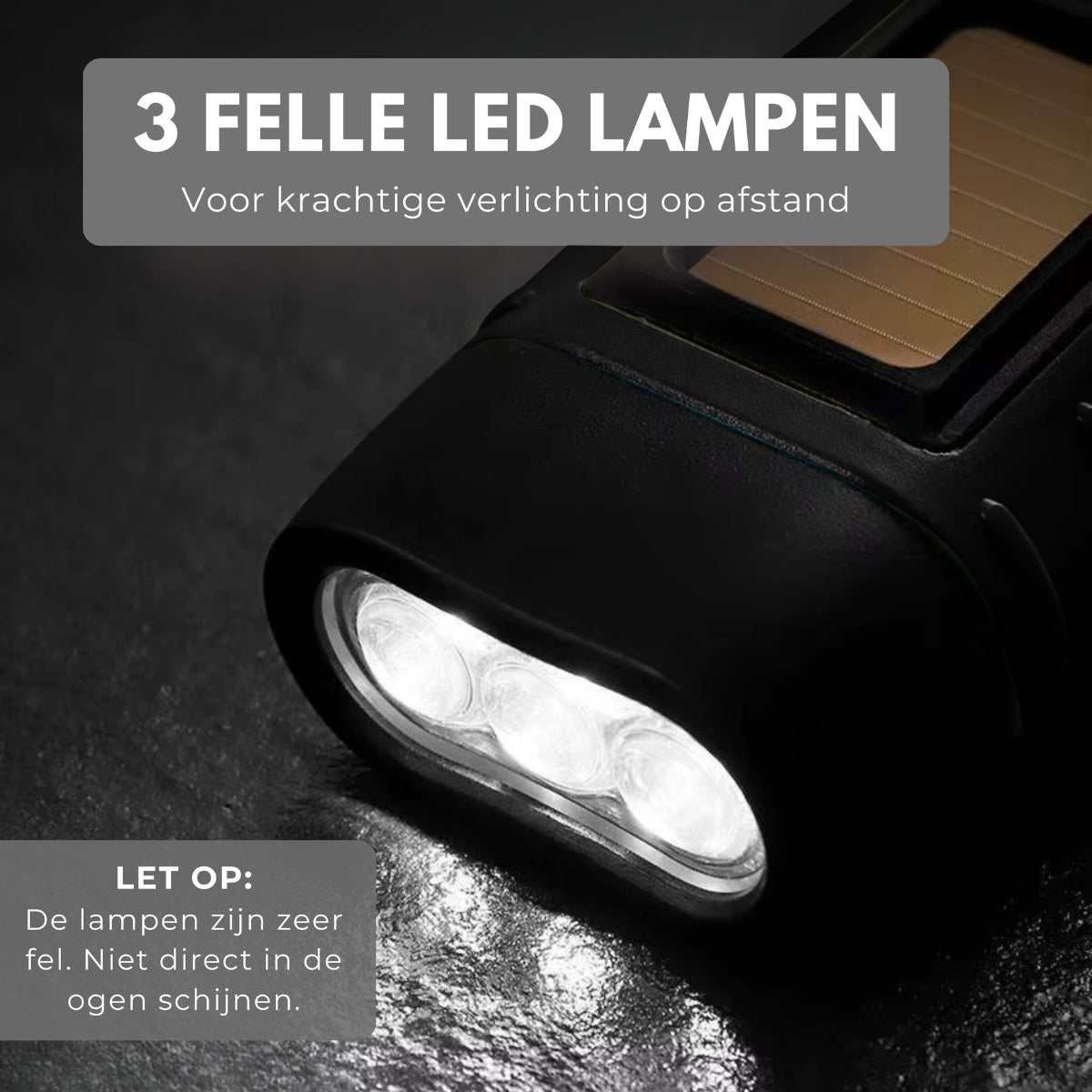 Boncy® Opwindbare LED Zaklamp | Zwart