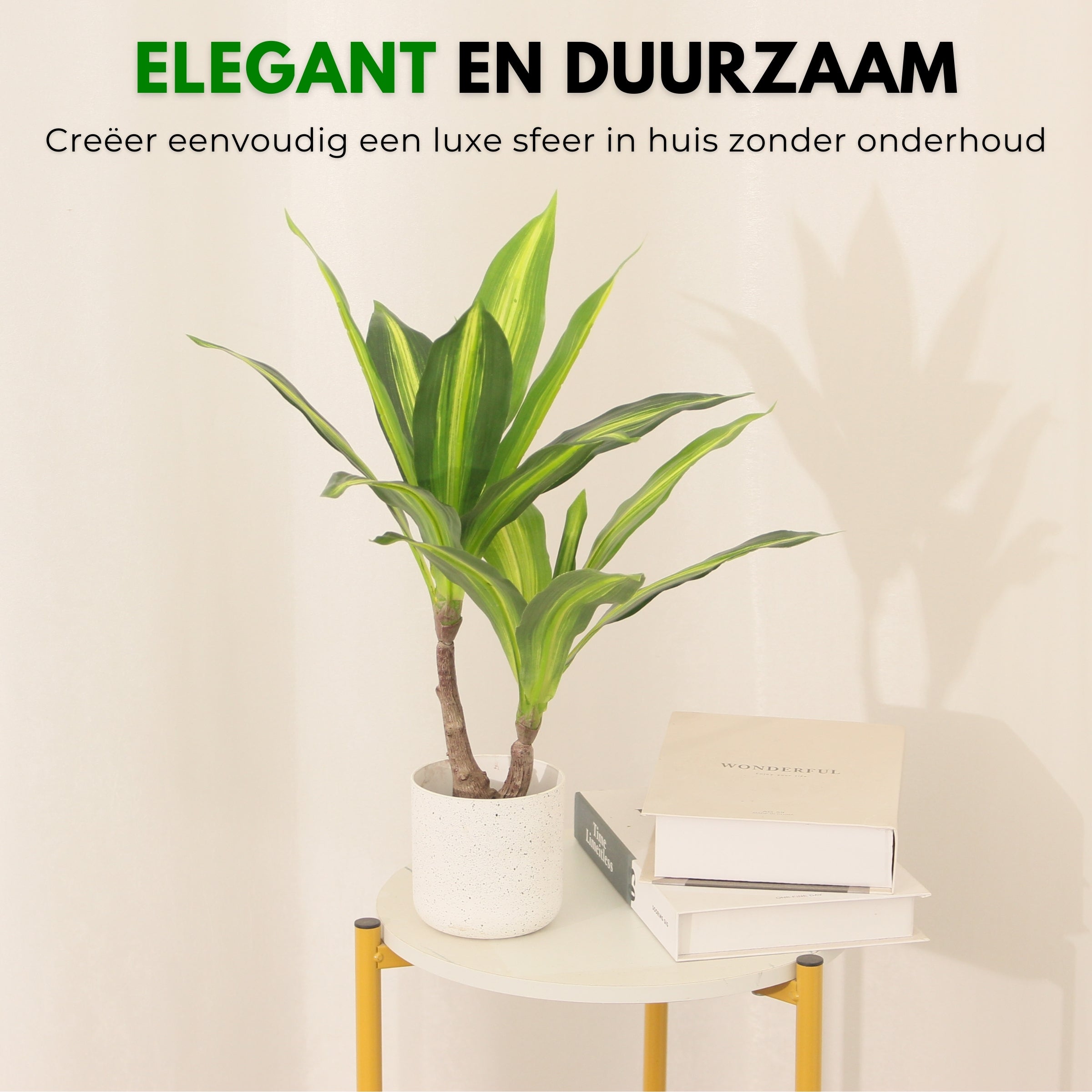 Boncy® Premium Kunstplant | Tropische Dracaena Lemon Lime 40 cm