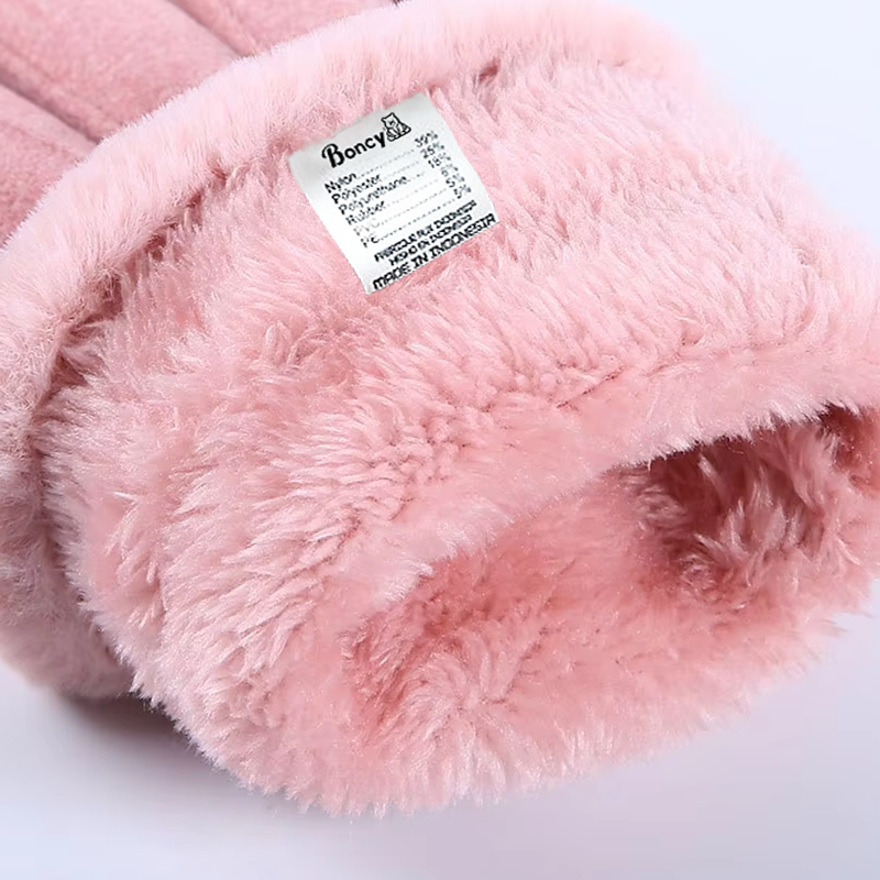 Dames Fluffy Handschoenen Met Touchscreen | Roze