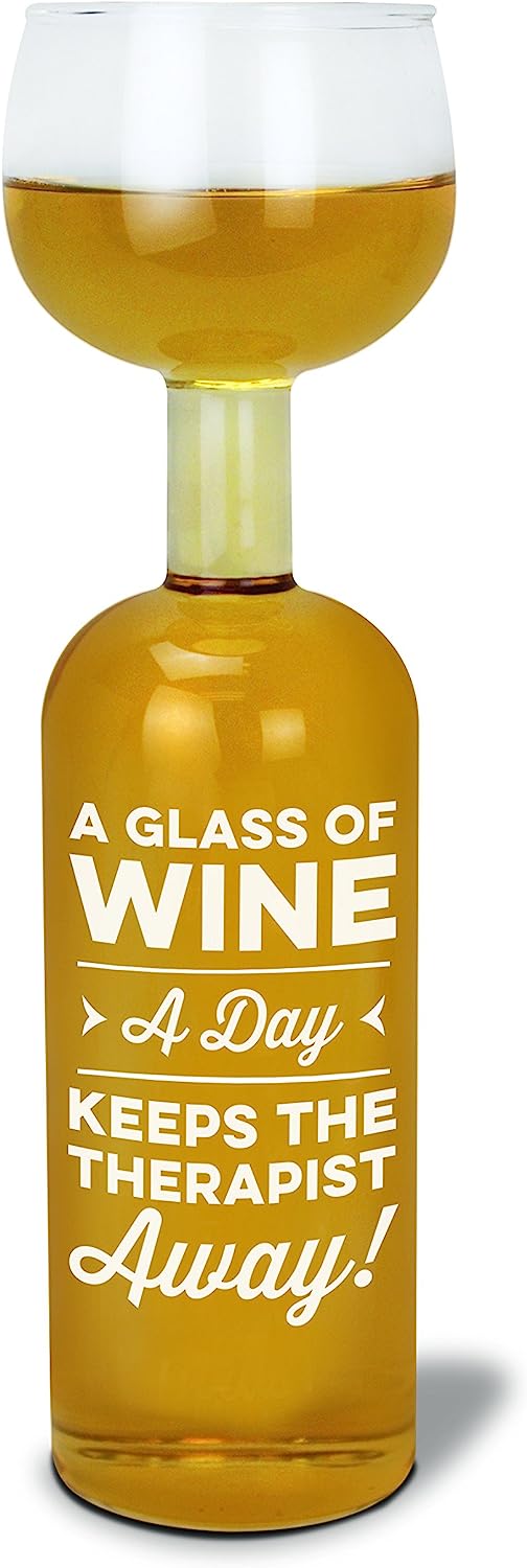 Wijnfles-glas | Therapist Away | 750ml