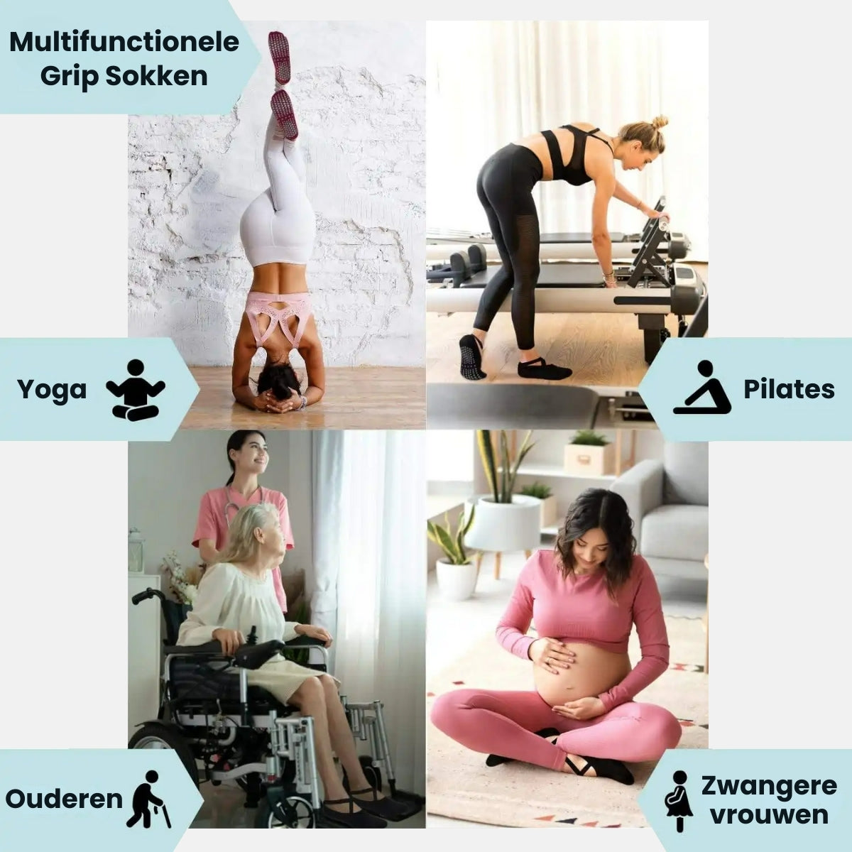 2-Pack Antislip Yoga Sokken | Kruis Strap