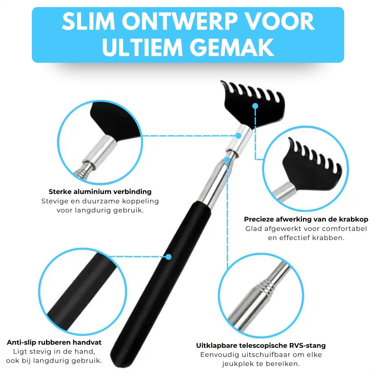 Boncy® Rugkrabber Uitschuifbaar