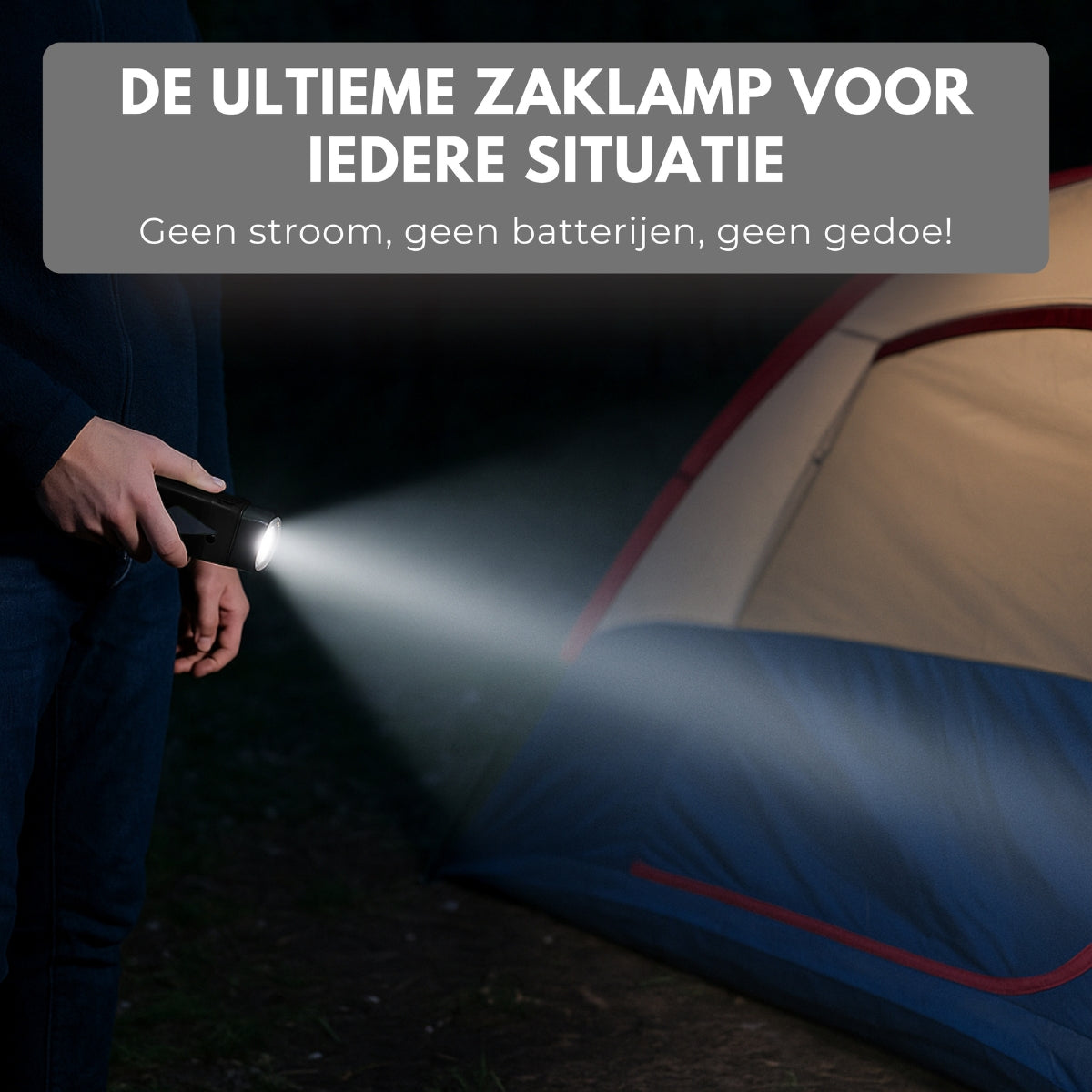 Boncy® Opwindbare LED Zaklamp | Zwart