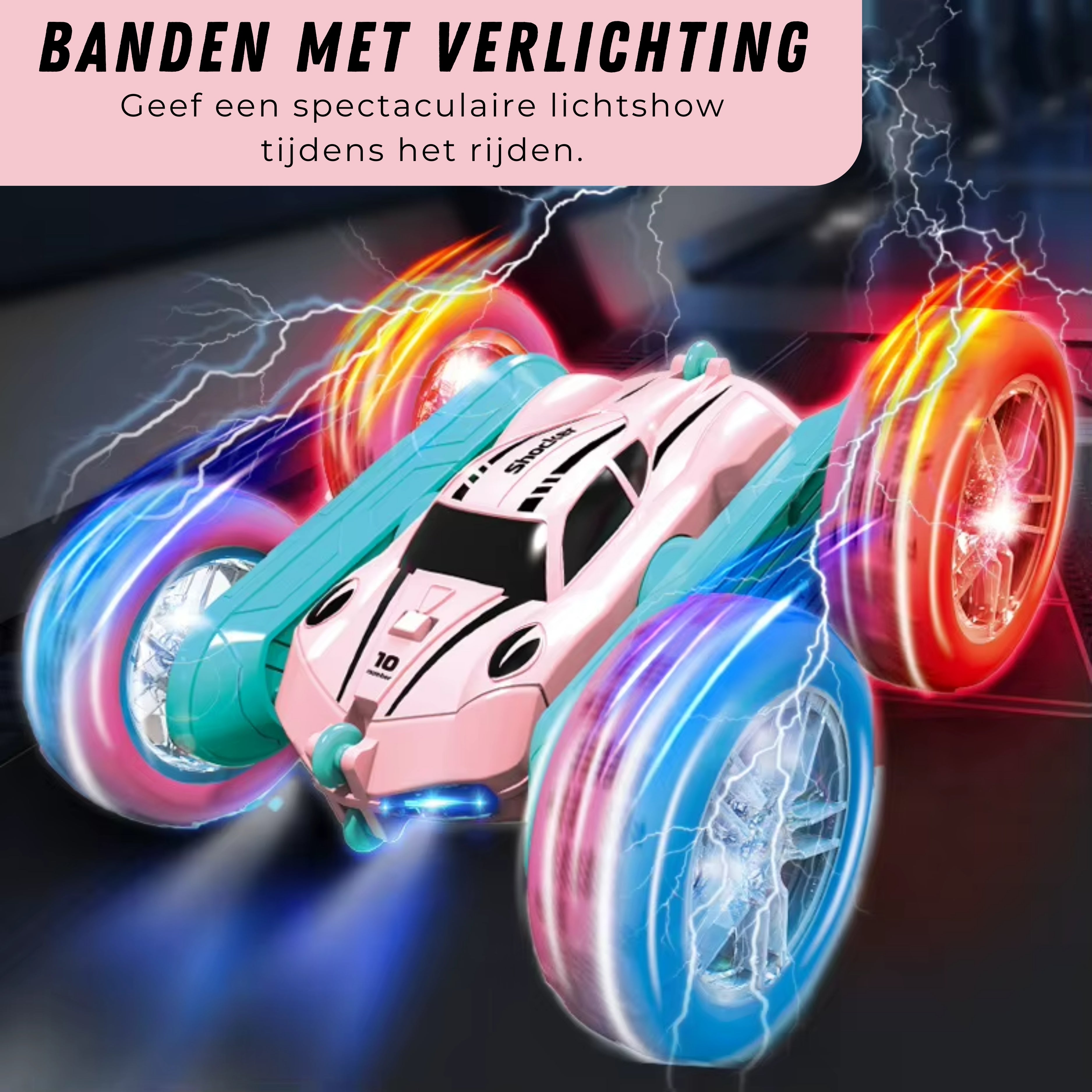 Bestuurbare Stunt Auto | Roze