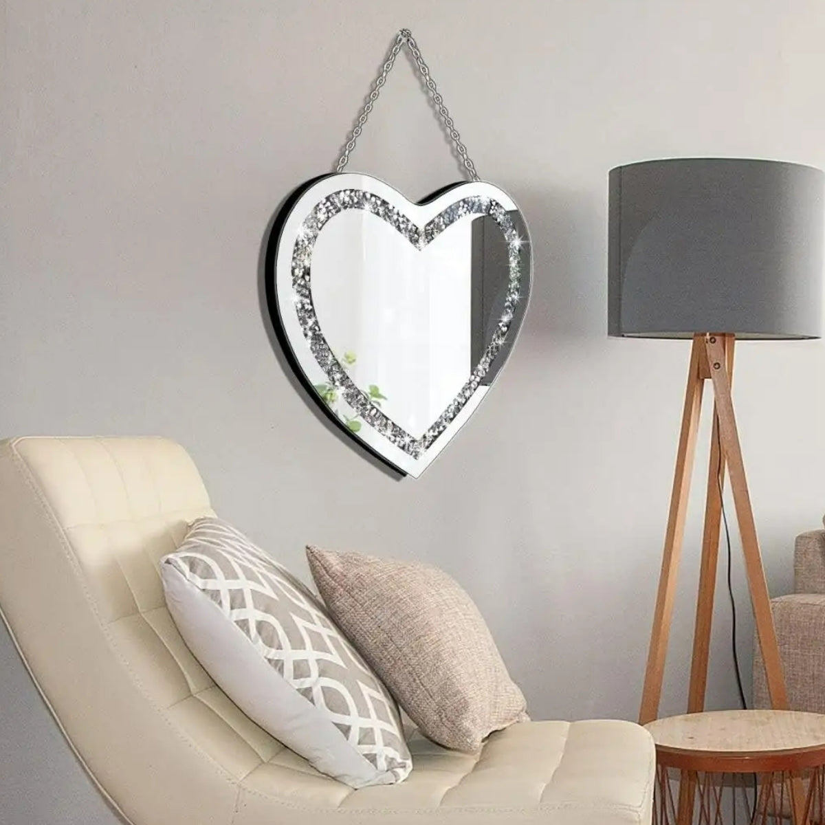 Hart Spiegel Met Diamanten