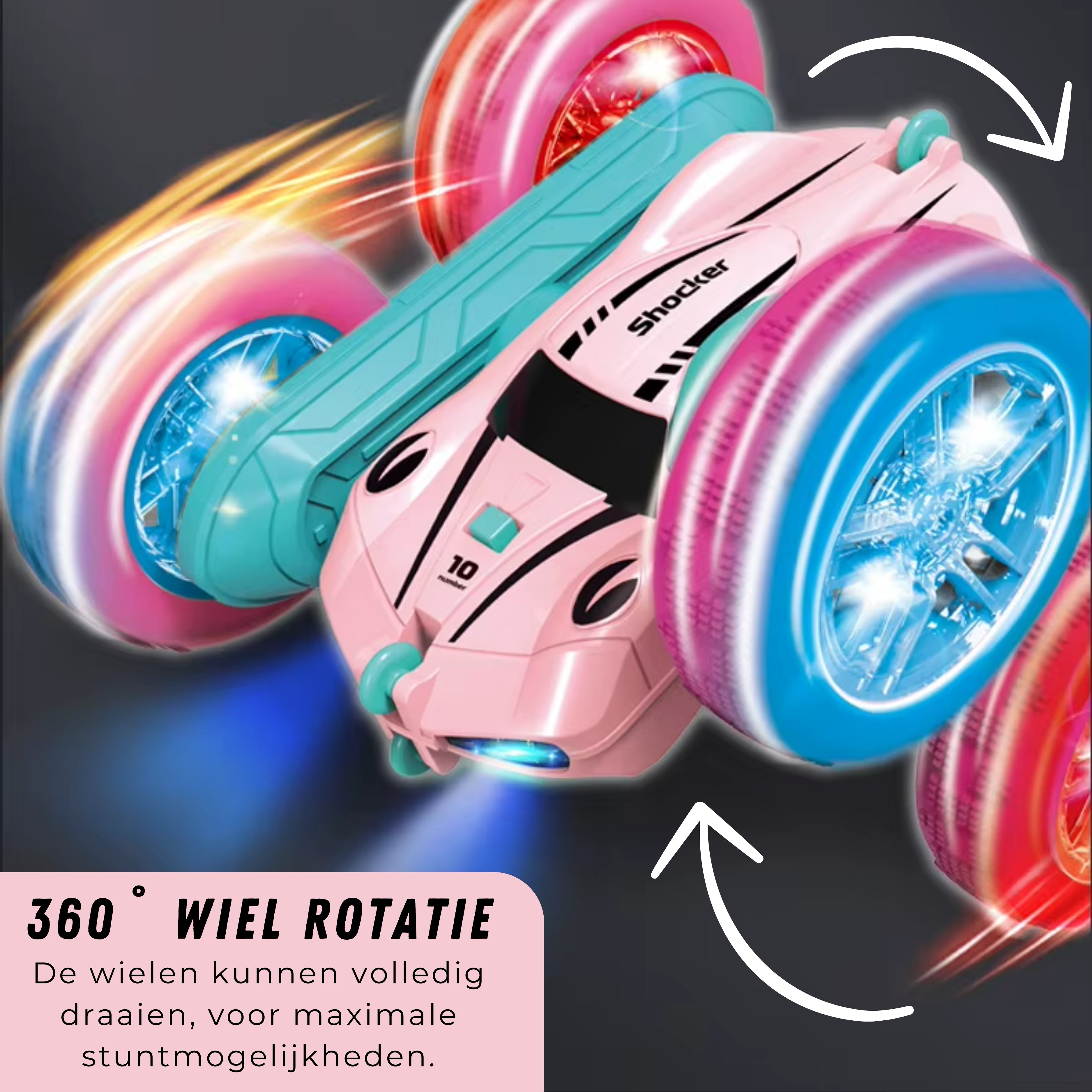 Bestuurbare Stunt Auto | Roze