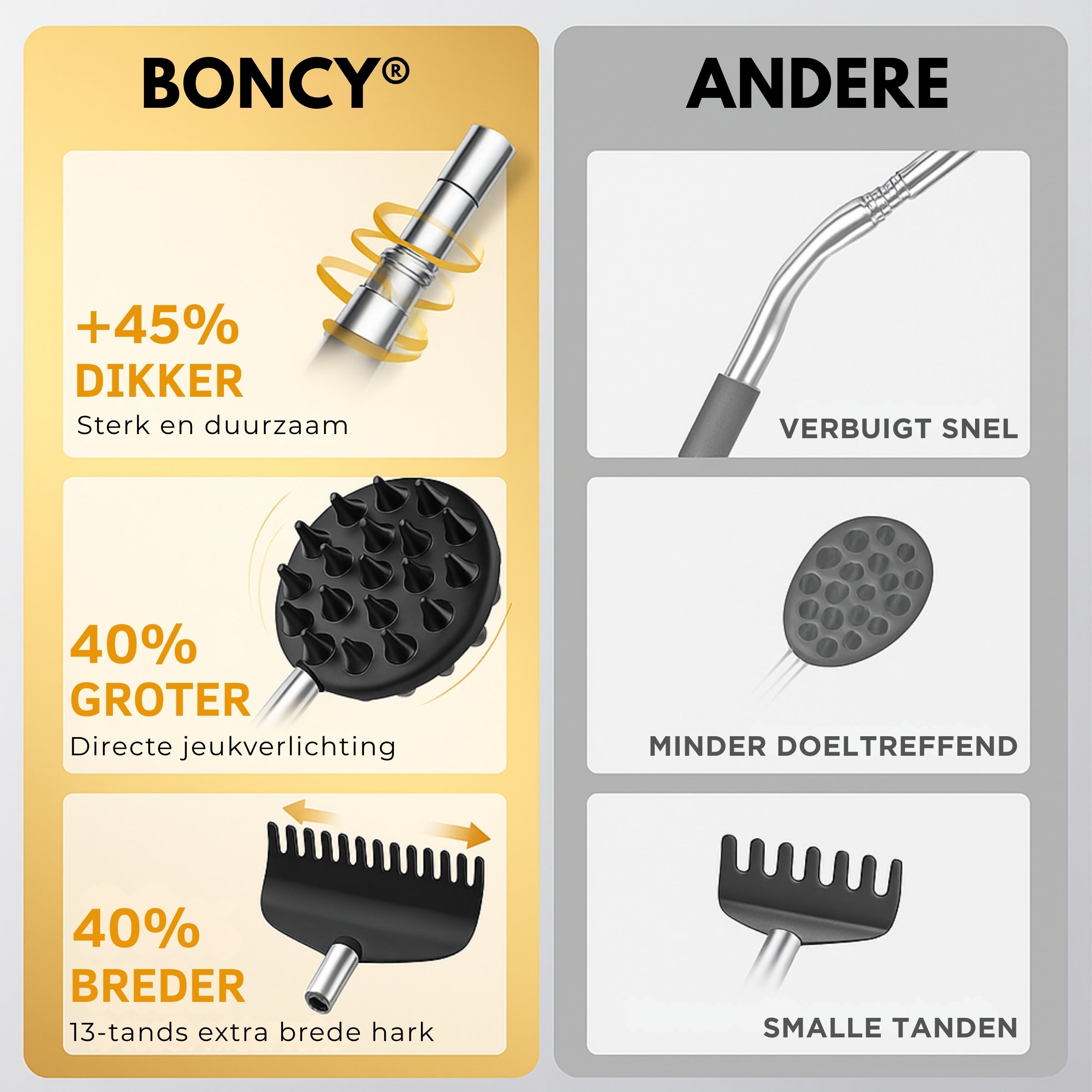 Boncy® Rugkrabber 4-Koppige Set