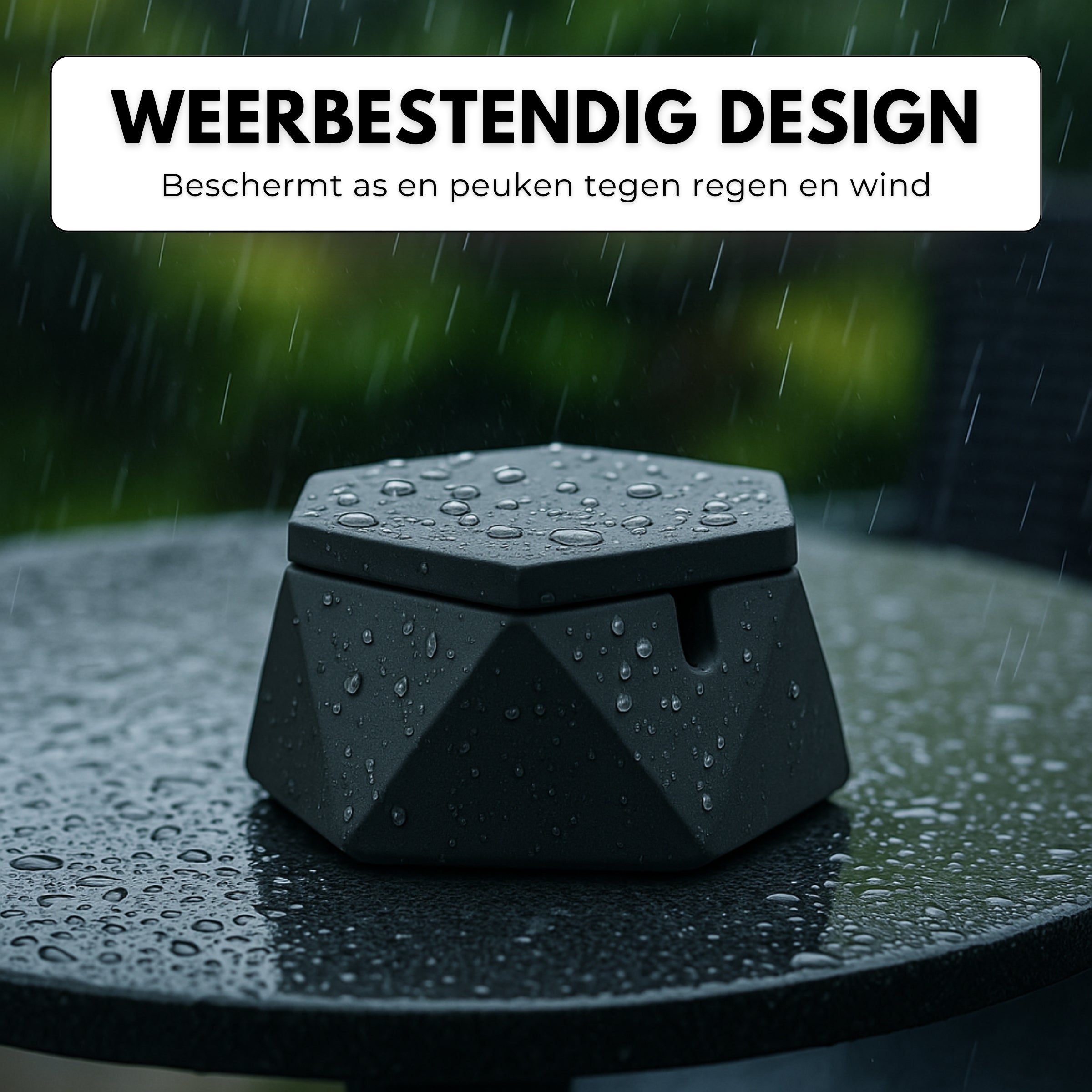 Boncy® Asbak met Deksel | Hexa Cement & RVS