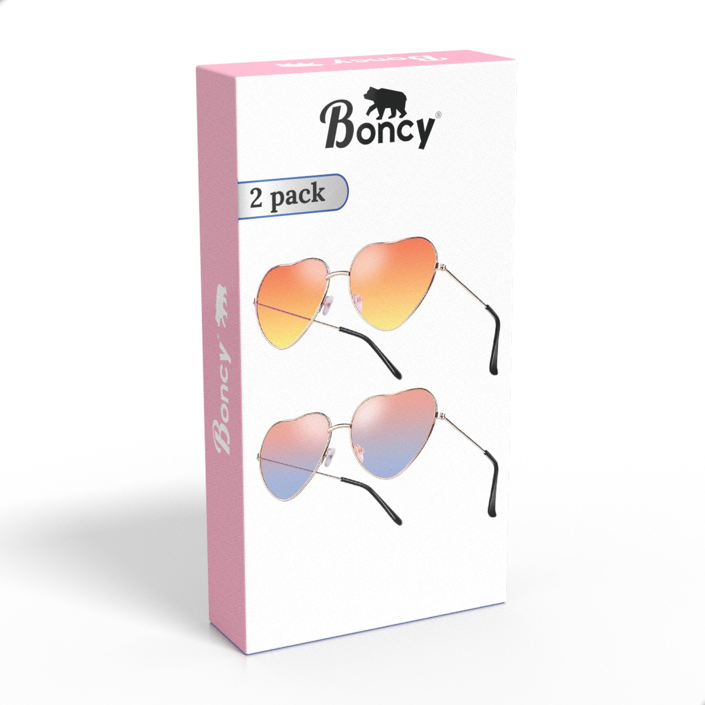 Boncy® Hartjes Zonnebril | 2-Pack | Gradient