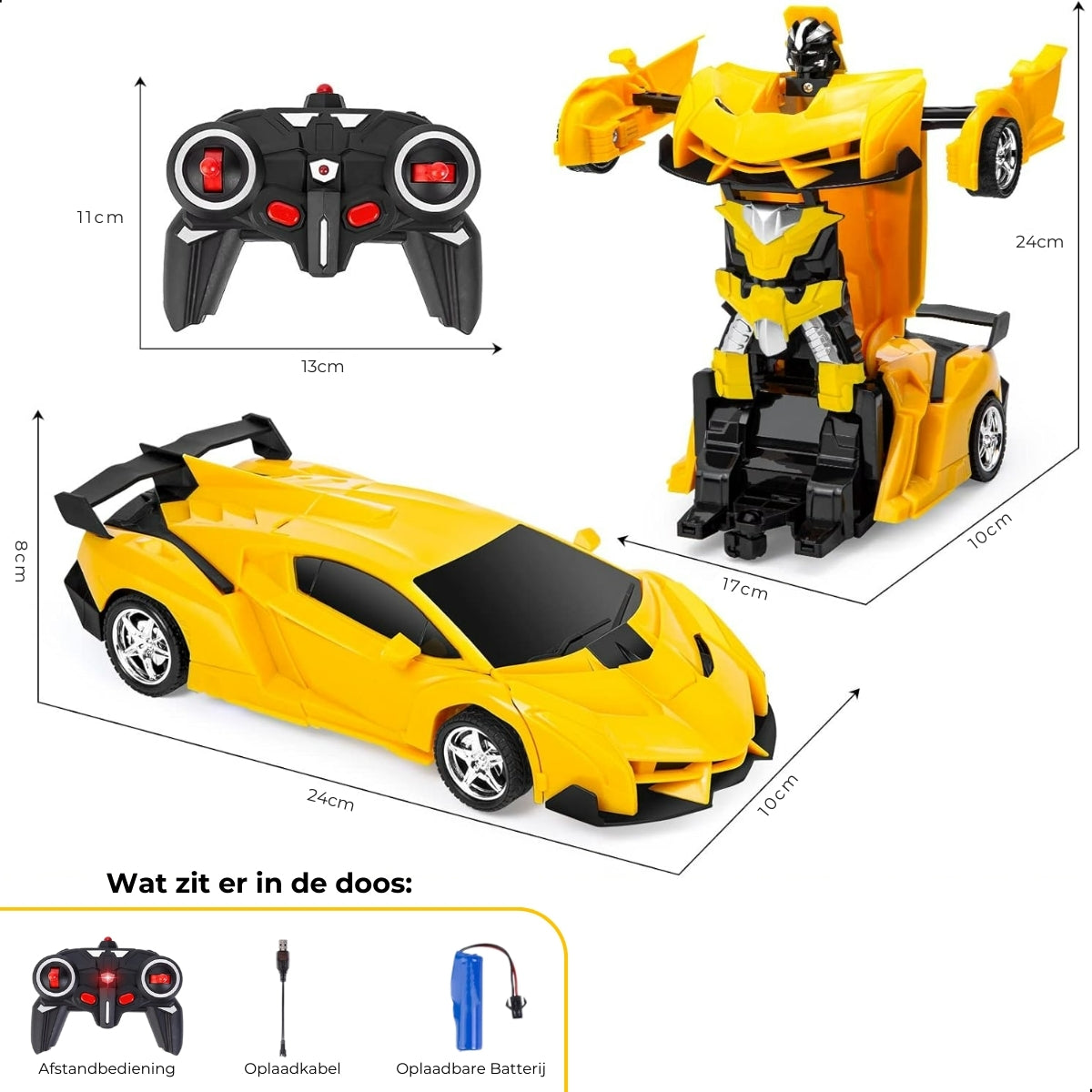 Bestuurbare Transformer Auto | Lambo Geel