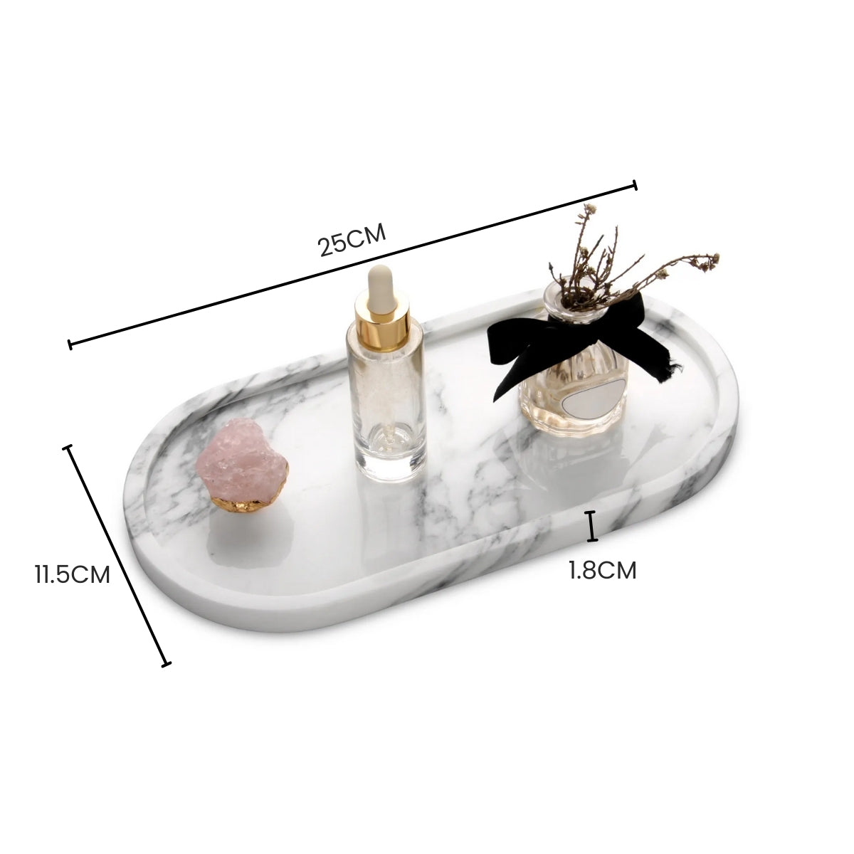 Kaarsenplateau | Wit Marmer-look (Resin hars)
