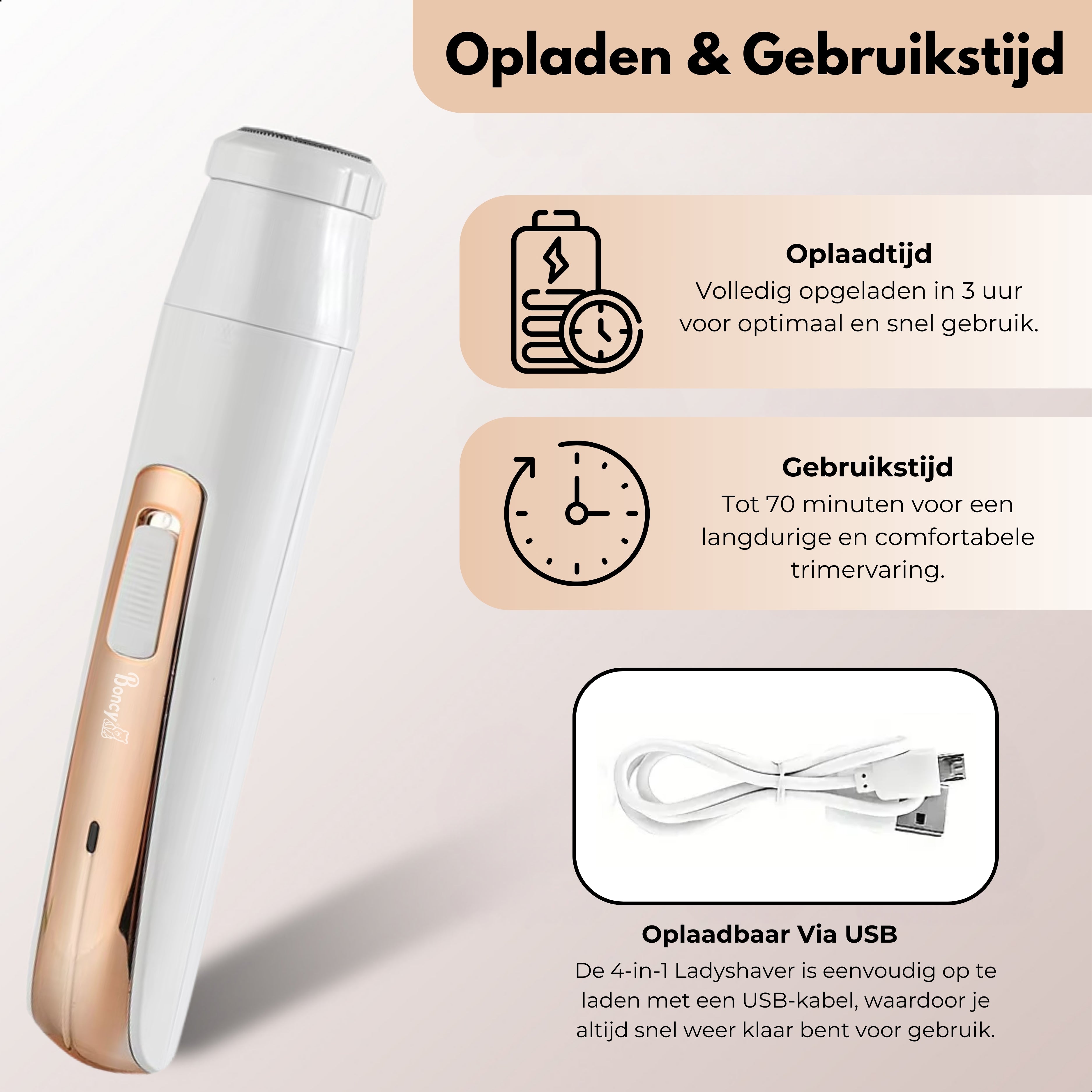 Boncy® Ladyshave 4 in 1 Haar Trimmer