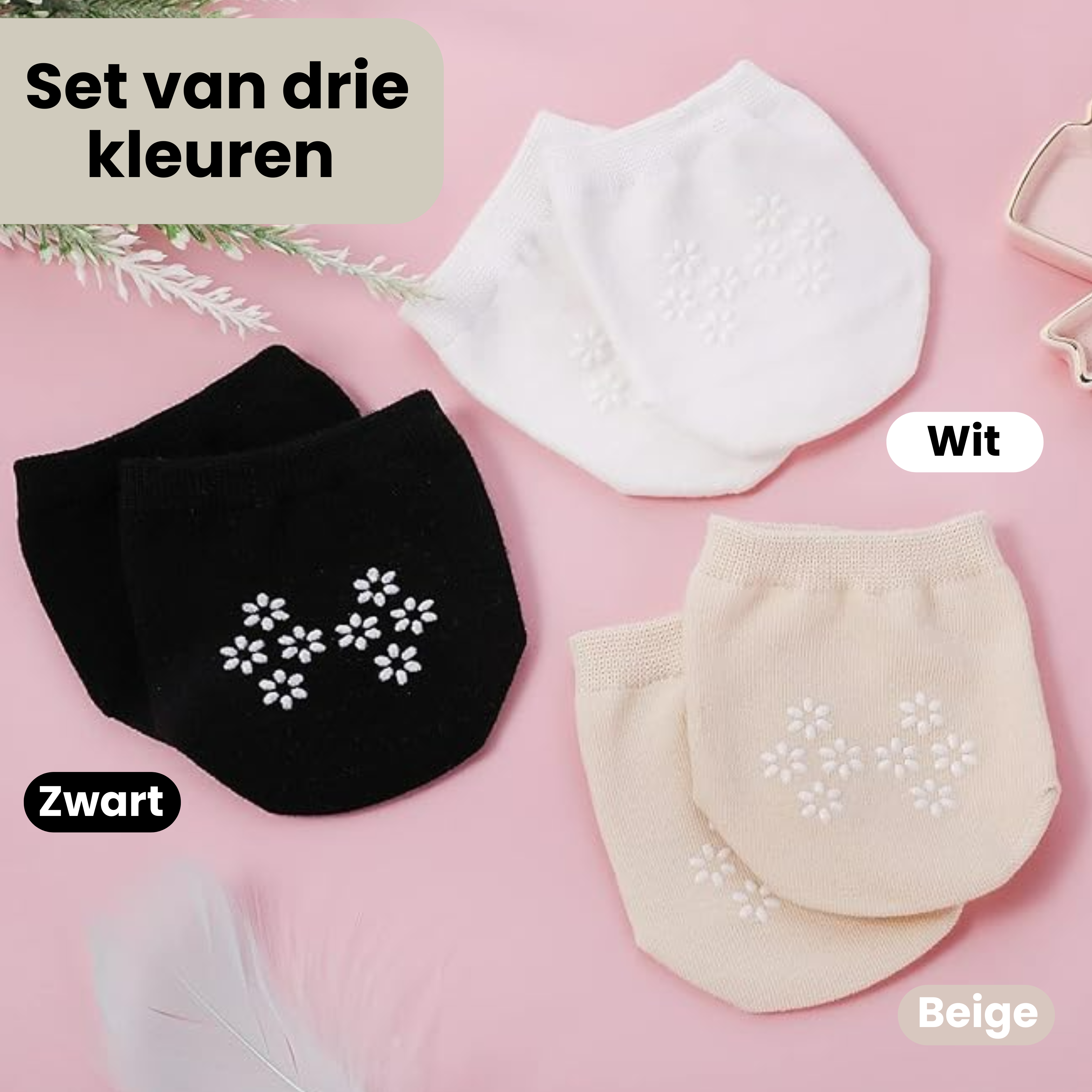 3-Pack Antislip Teen Sokken