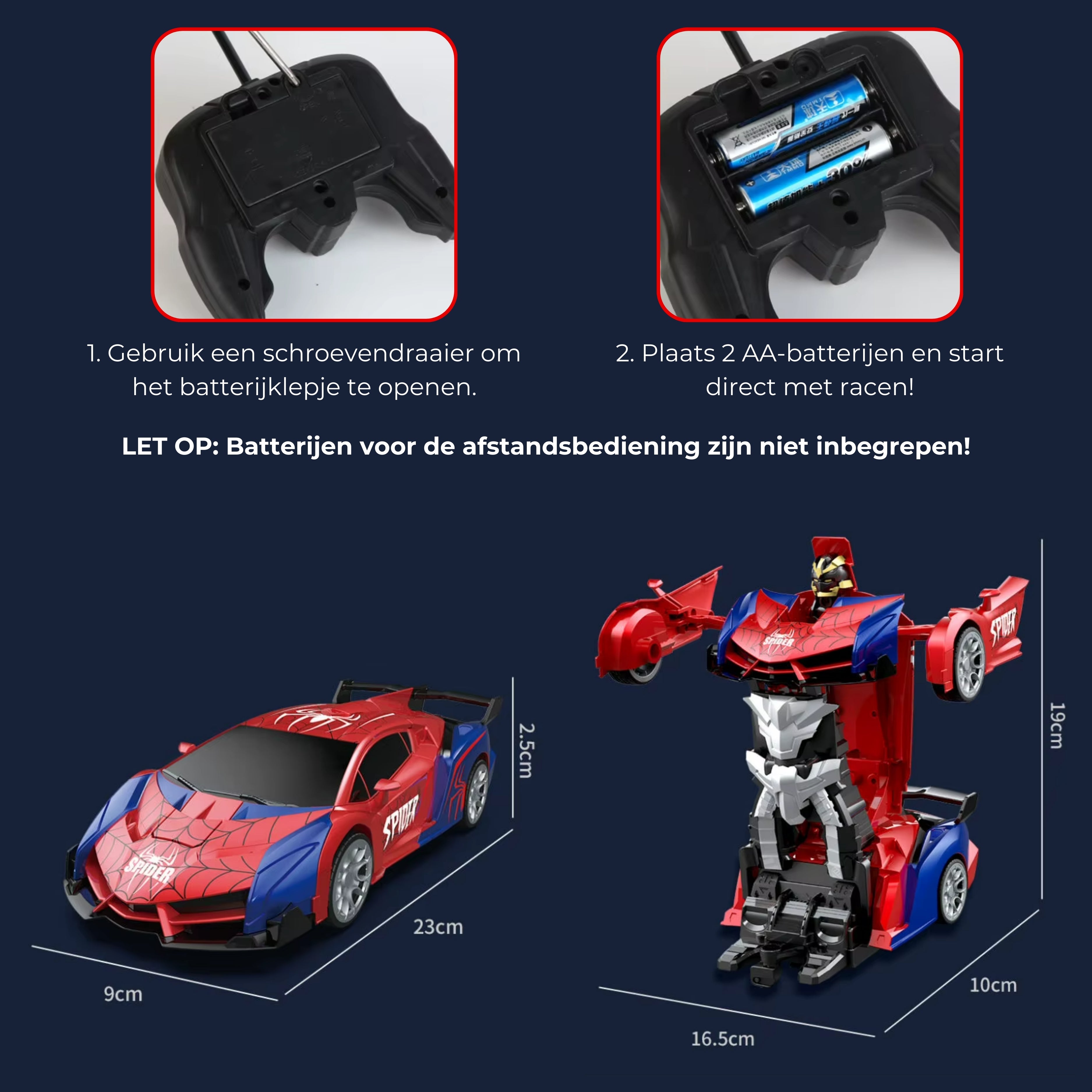 Bestuurbare Transformer Auto | Spider