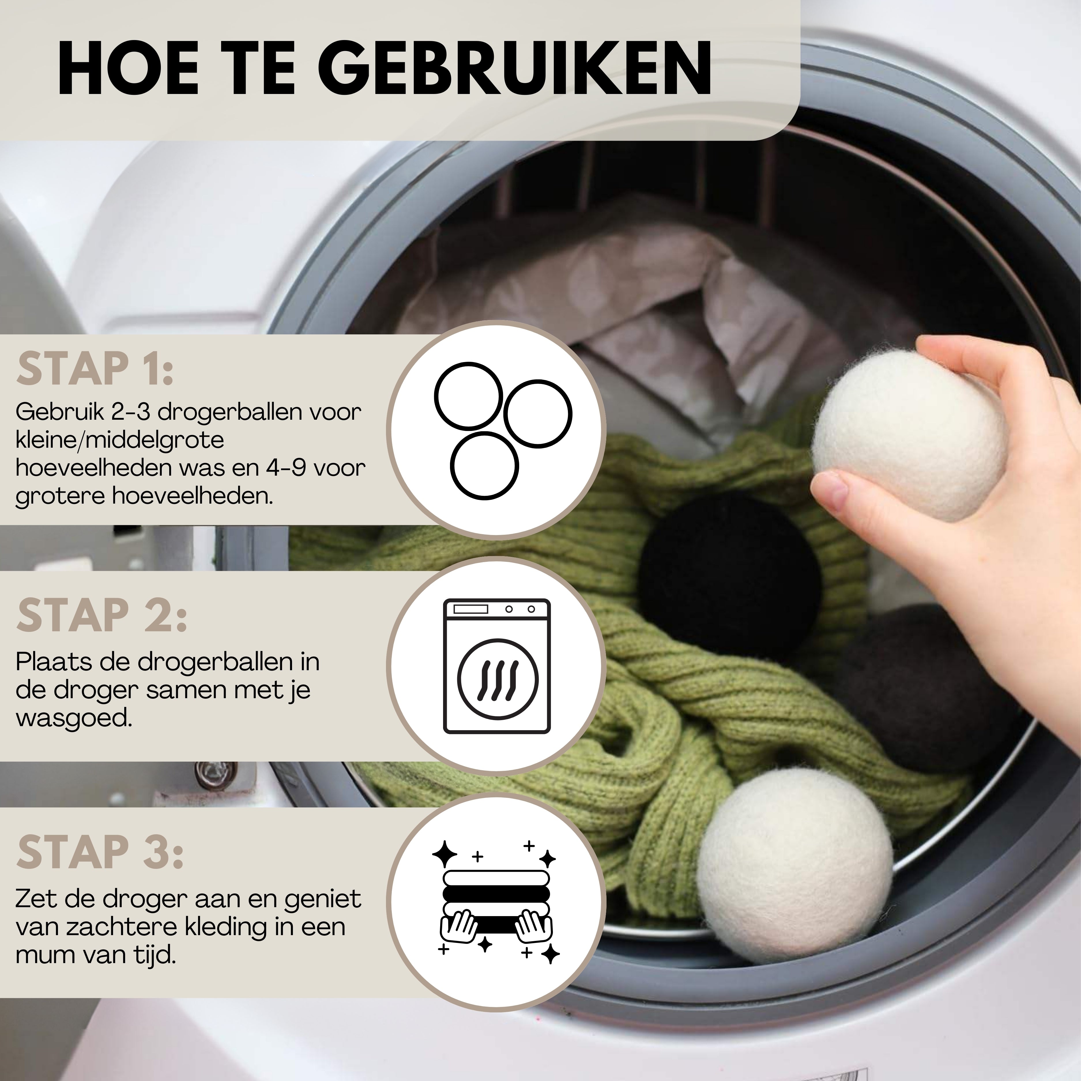 Boncy® Premium Drogerballen - 9 Stuks - Wit