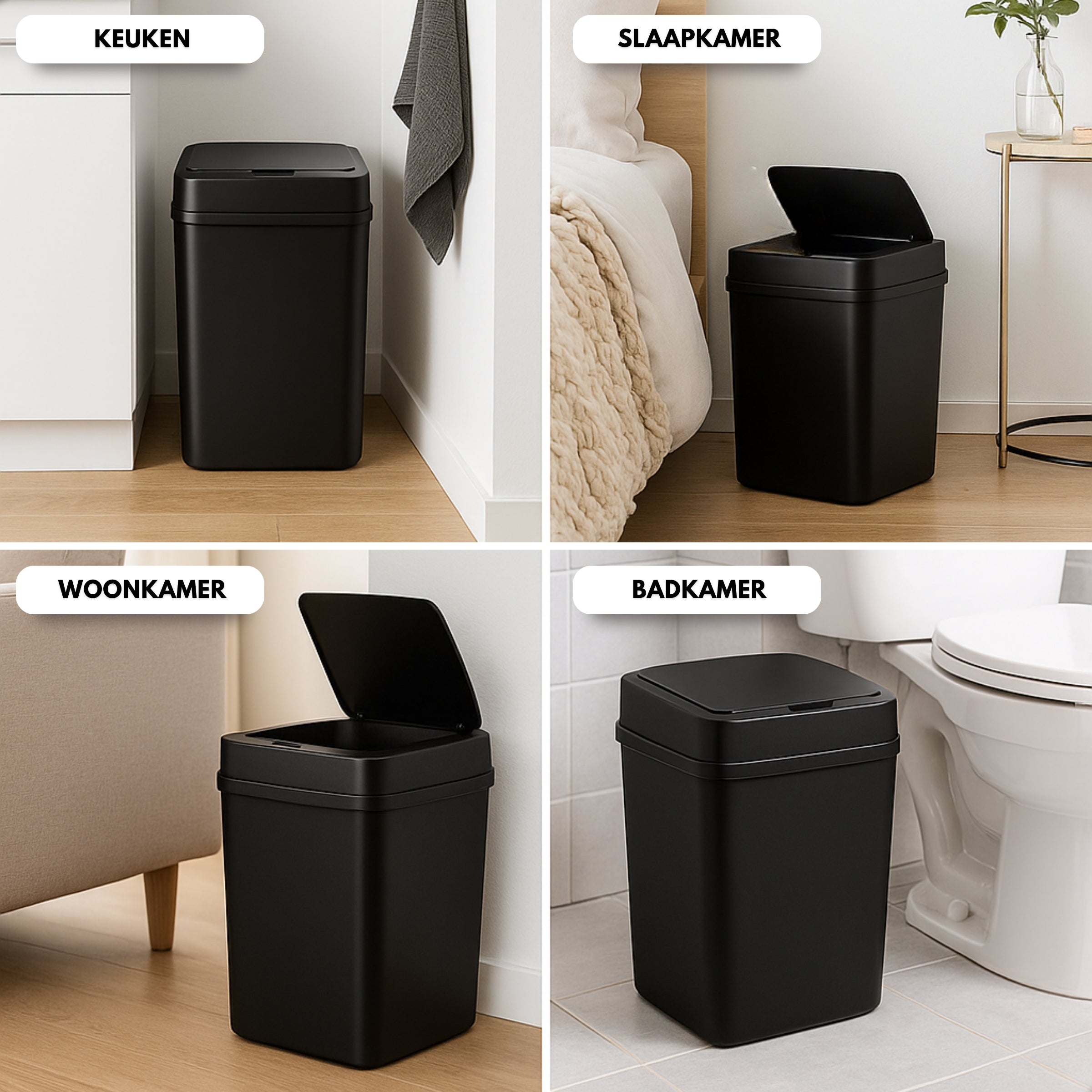 Prullenbak Met Sensor | 11 Liter | Zwart