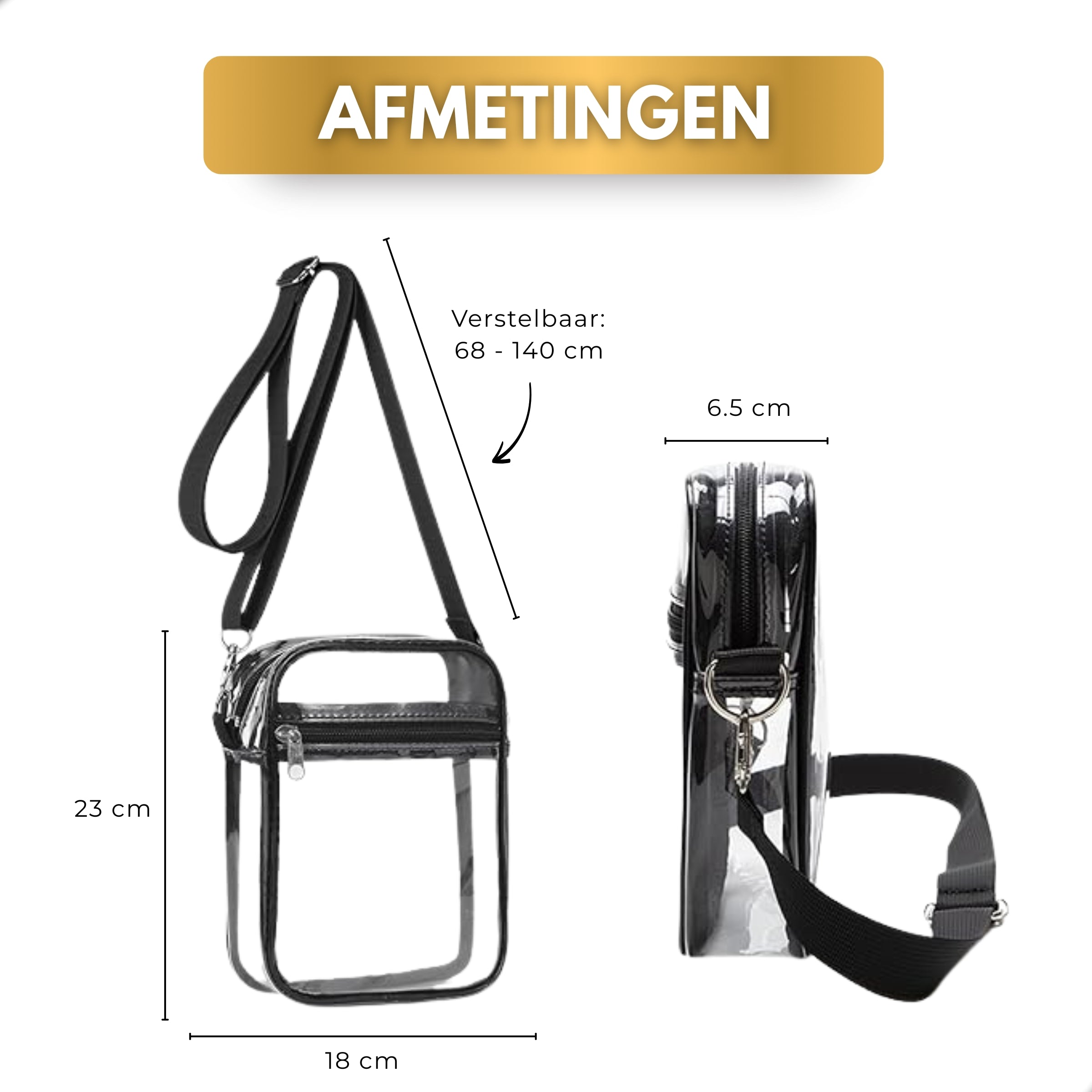 Boncy® Crossbody Schoudertas | Transparant