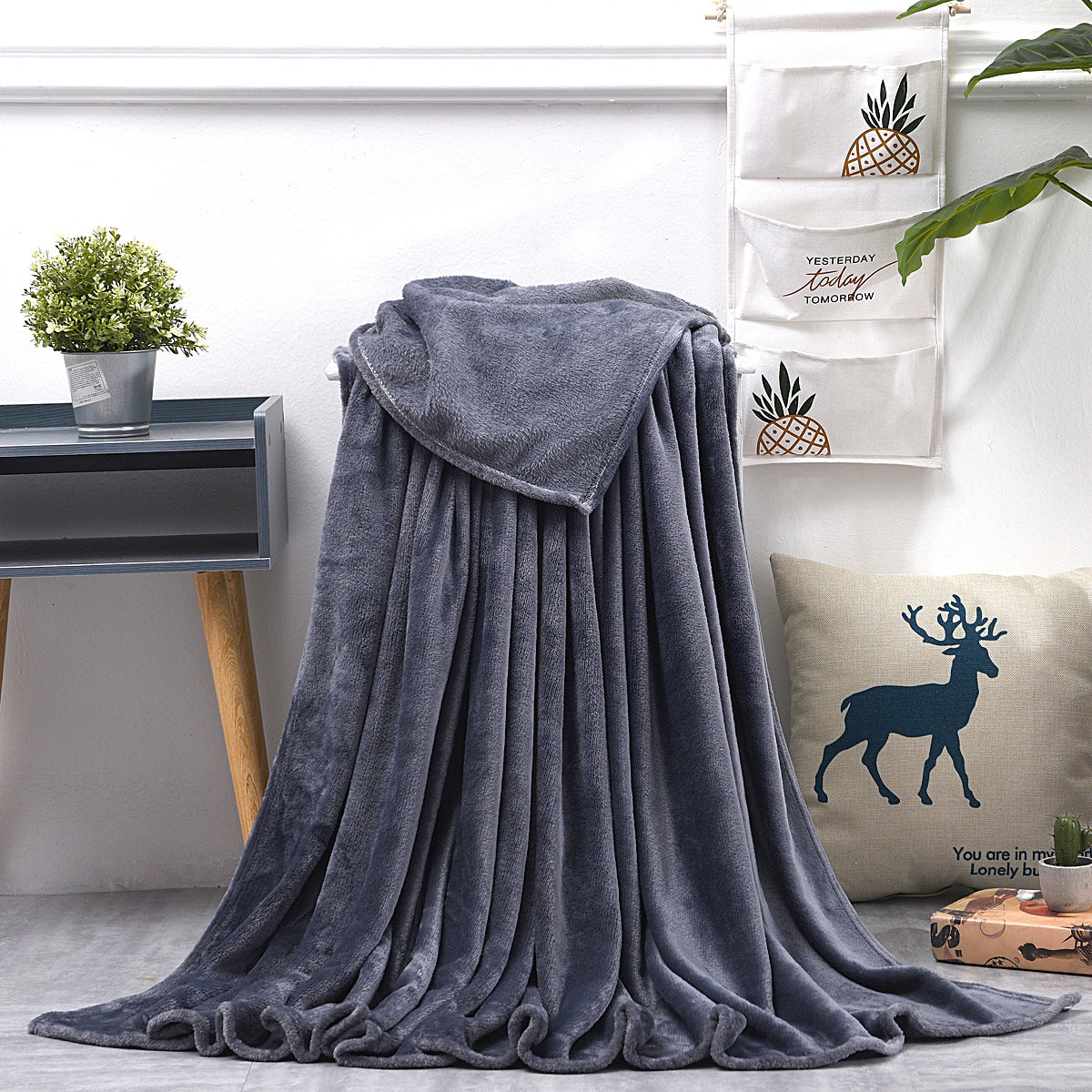 Zachte Fleece Deken | Donker-Grijs Plaid