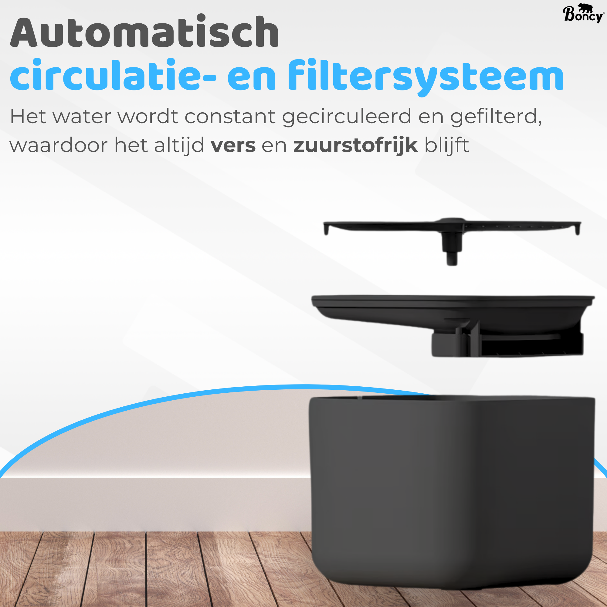 Luxe Drinkfontein Kat & Hond XL | Zwart