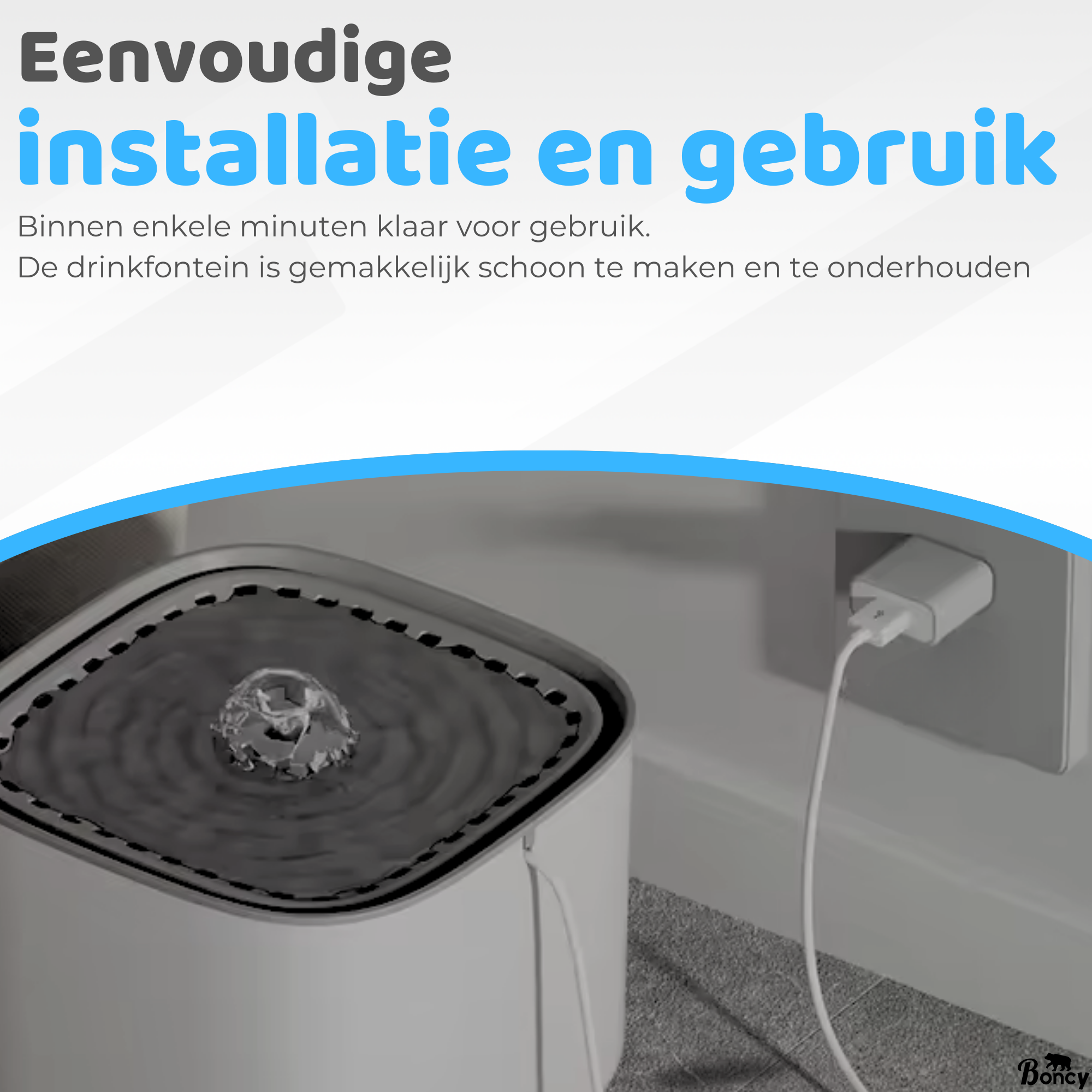 Luxe Drinkfontein Kat & Hond XL | Zwart