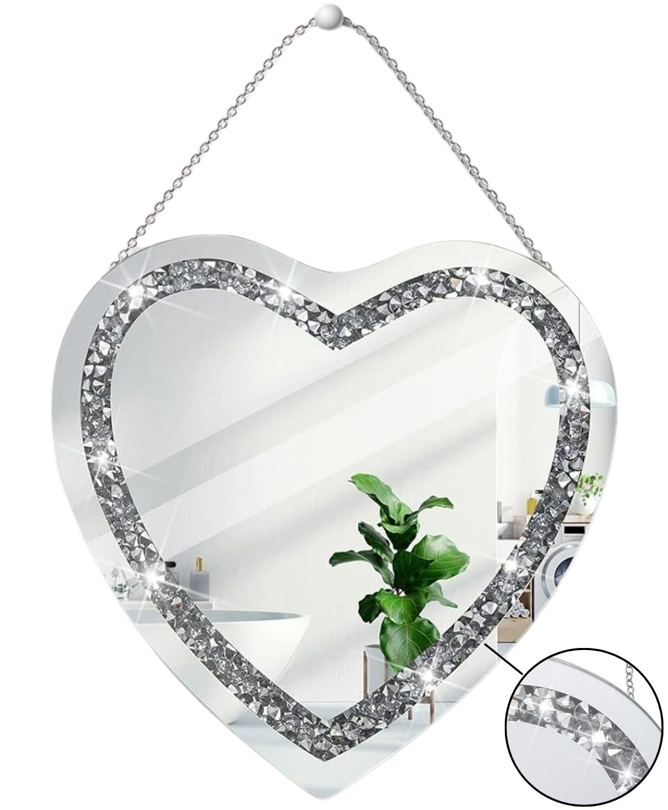 Hart Spiegel Met Diamanten