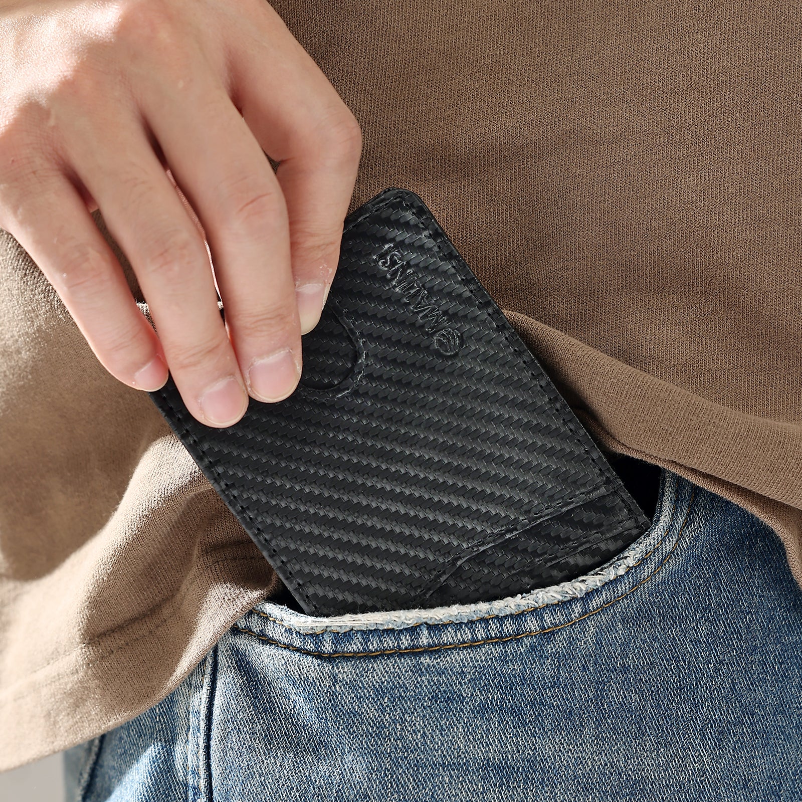 Portemonnee Heren | Zwart Carbon