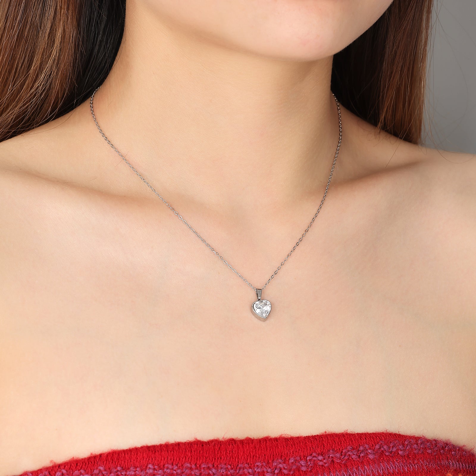 Ketting Dames | Love Hartje | Zilver Compleet RVS