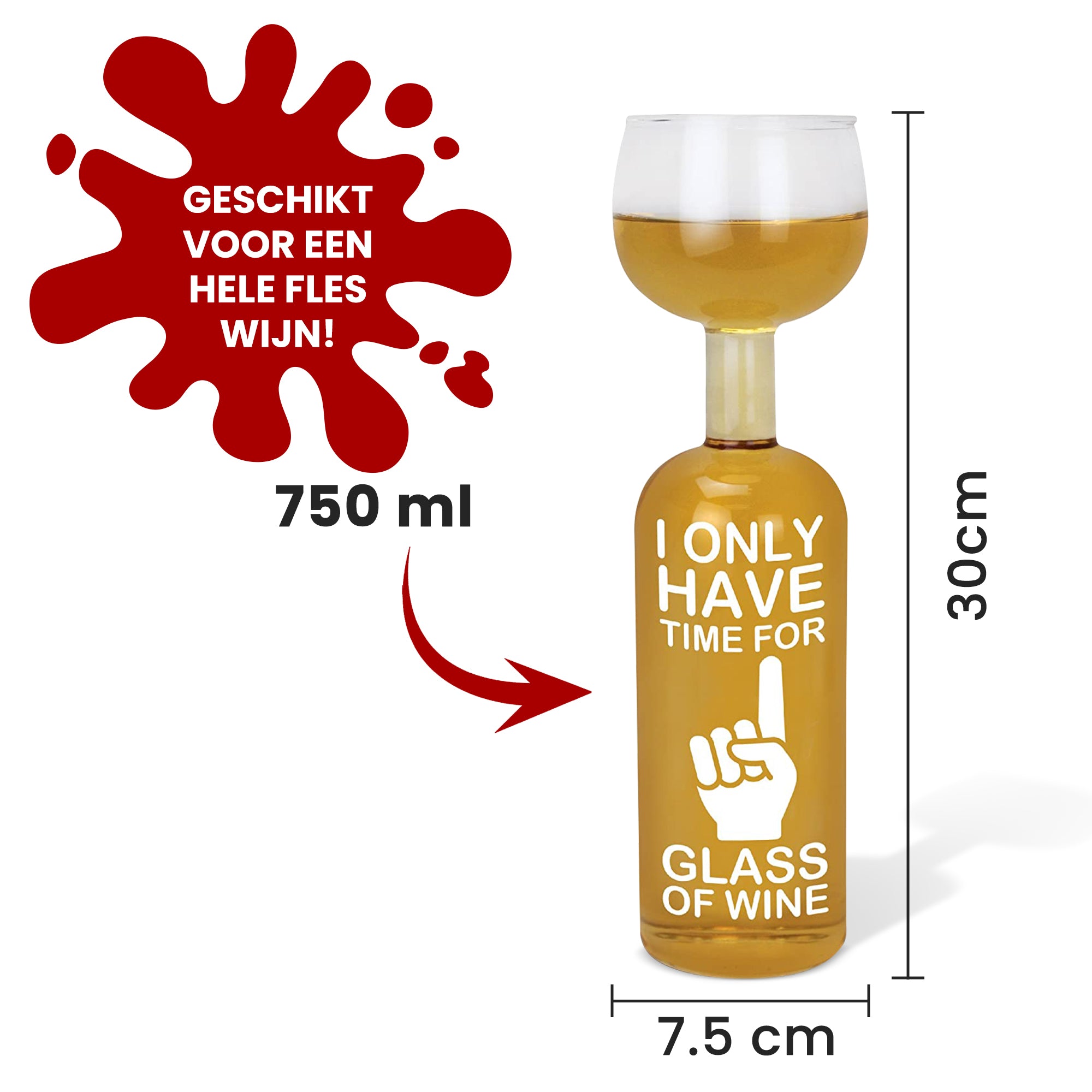 Wijnfles-glas | Only One Glass | 750ml