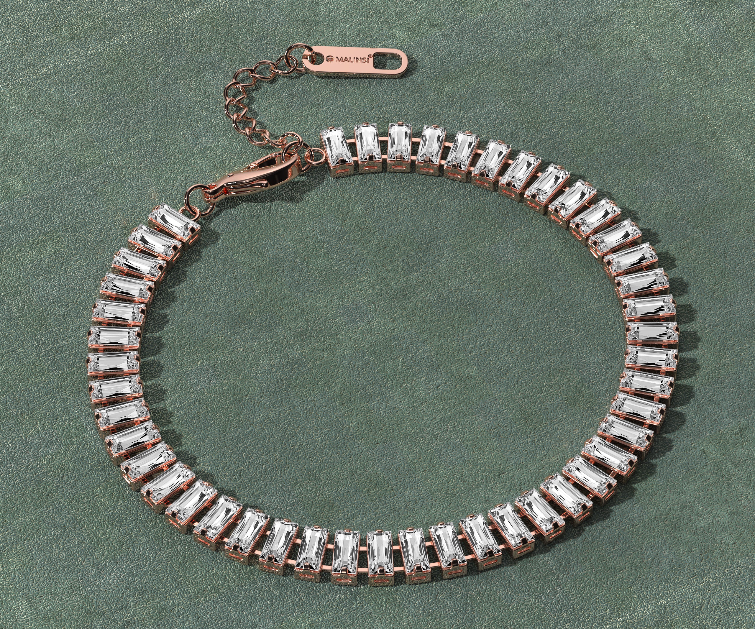 Armband Dames | Zirkonia Steentjes | Rosegoud