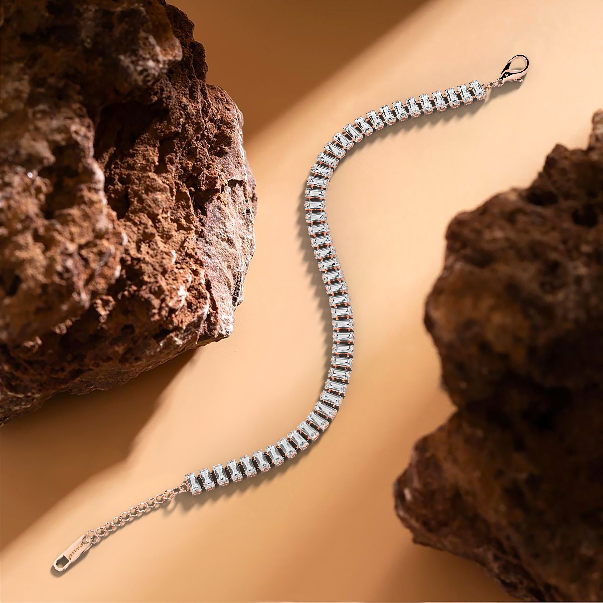 Armband Dames | Zirkonia Steentjes | Rosegoud